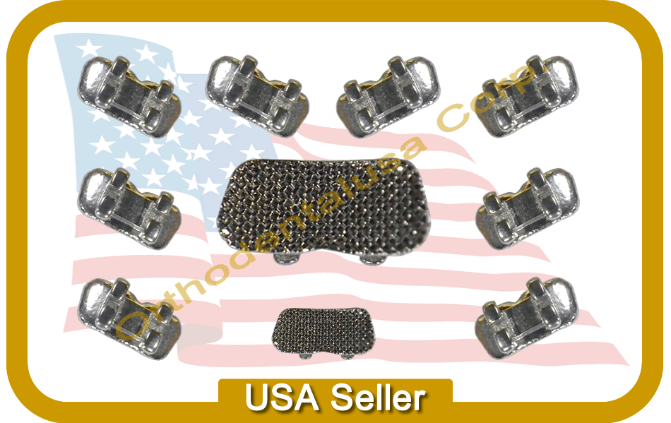 Set x 10 ORTHODONTIC MOLAR BRACKET EDGEWISE SLOT .022” FOR BONDING ref YMB602M