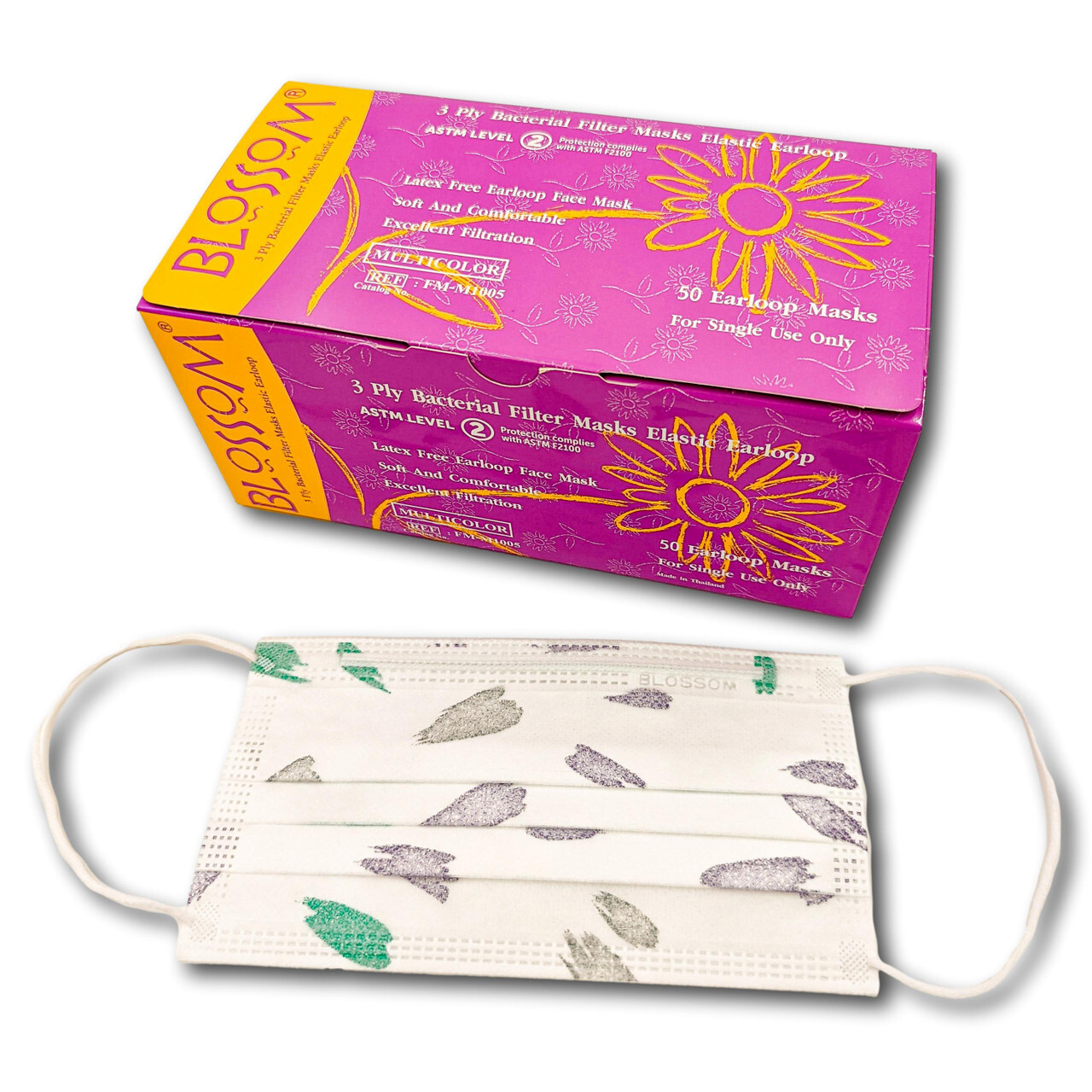 Blossom® Level 2 Earloop Surgical Face Mask 3-ply Bacterial Filter