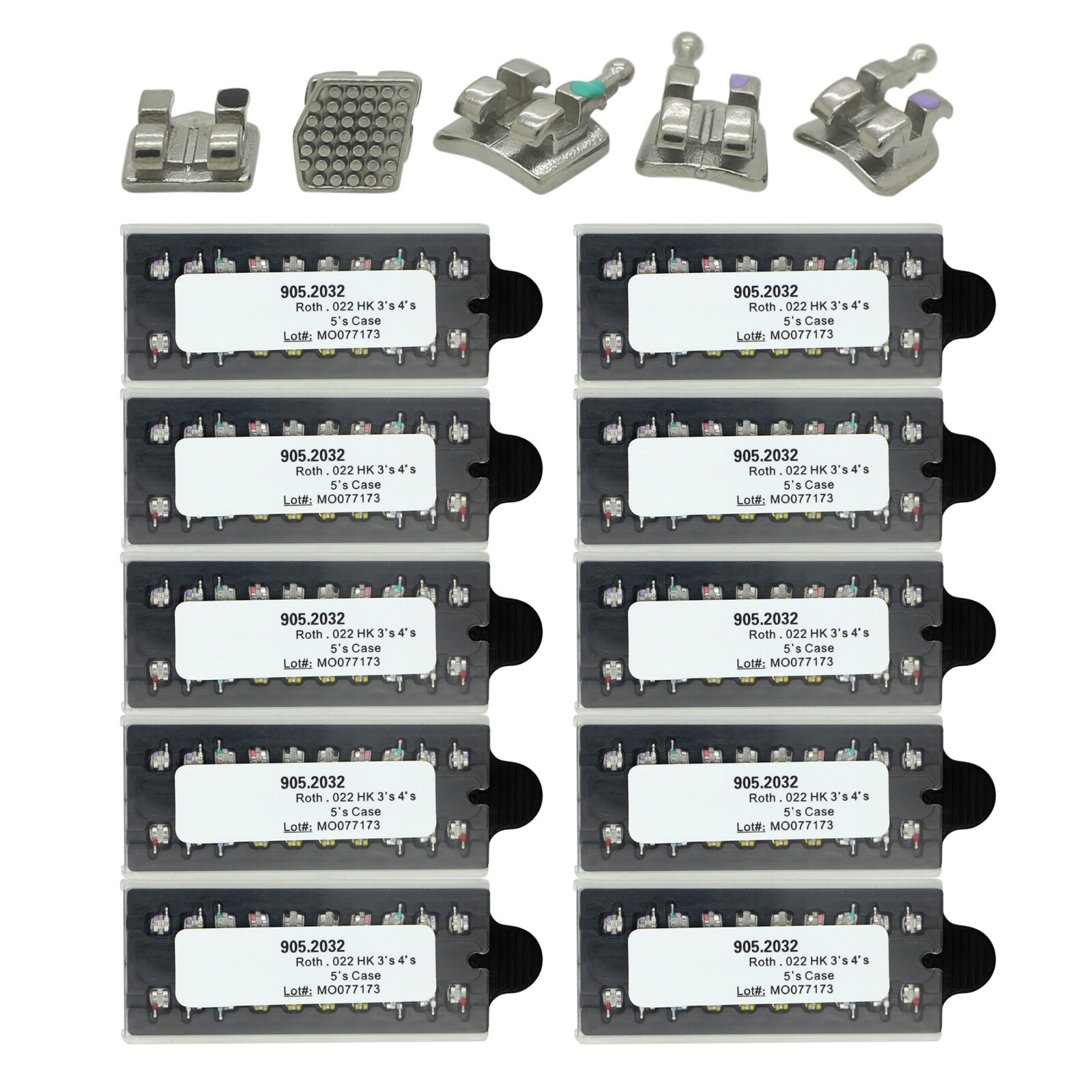 Dental Orthodontic Metal Bracket Braces MIM Roth Slot 022 345 Hooks 5-5 10 Kits