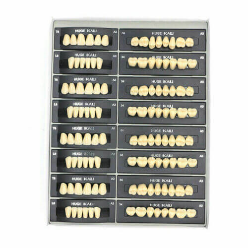 Dental Synthetic Polymer Resin TeethHUGE KAILI A2 A3 A3.5 8 sizes 112Pcs/Pack