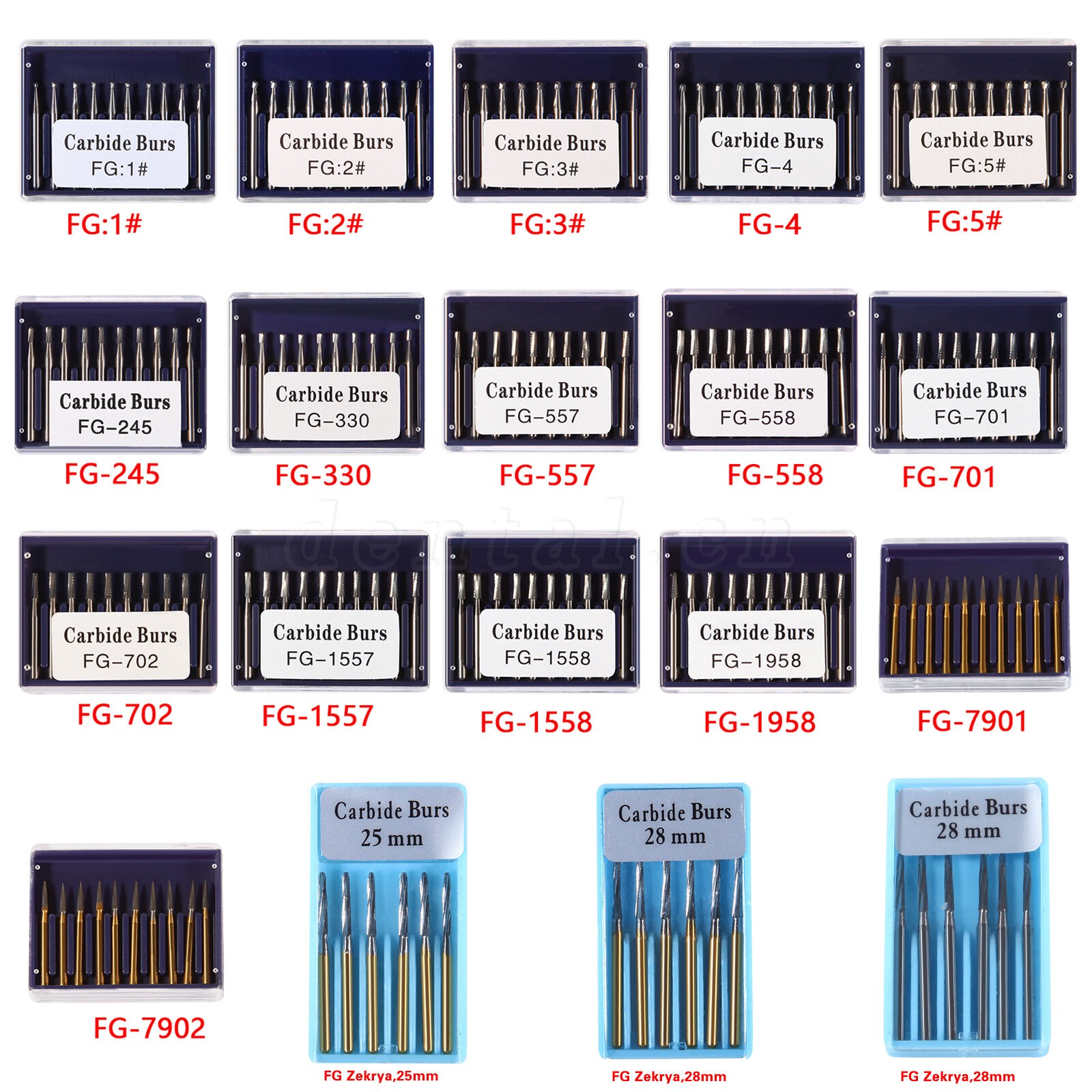 Carbide Burs FG Friction Grip CROSS CUT FISSURE ROUND END Pkg/10