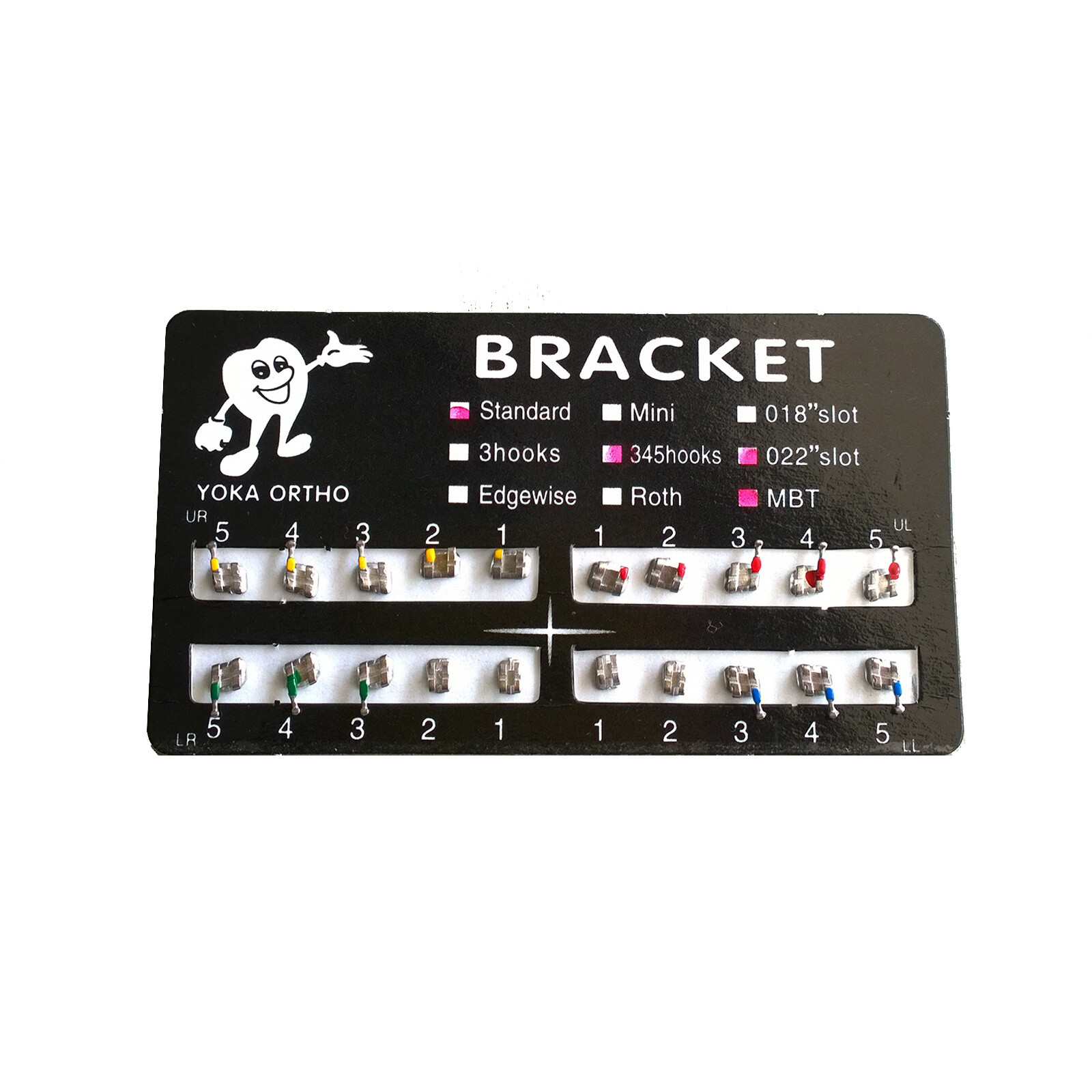 YOKA Dental Orthodontics Ortho Metal Brackets Braces Standard.022 345H MBT