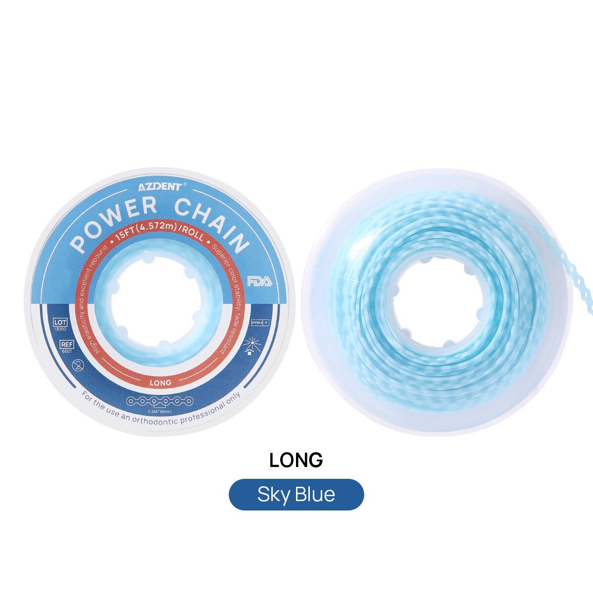 AZDENT Dental Ortho Colored Elastic Power Chain Elastic Ligature Ties