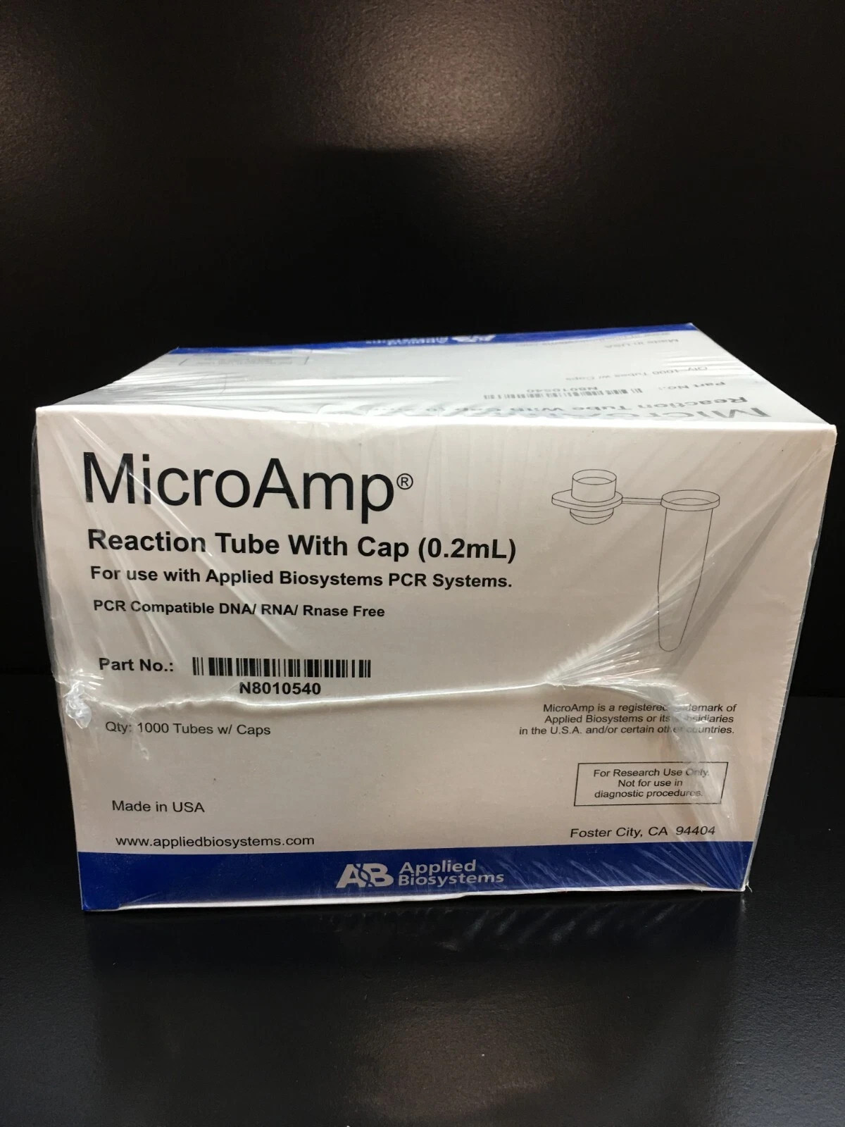 Applied Biosystems PN N8010540 Reaction Tube with Cap 0.2mL