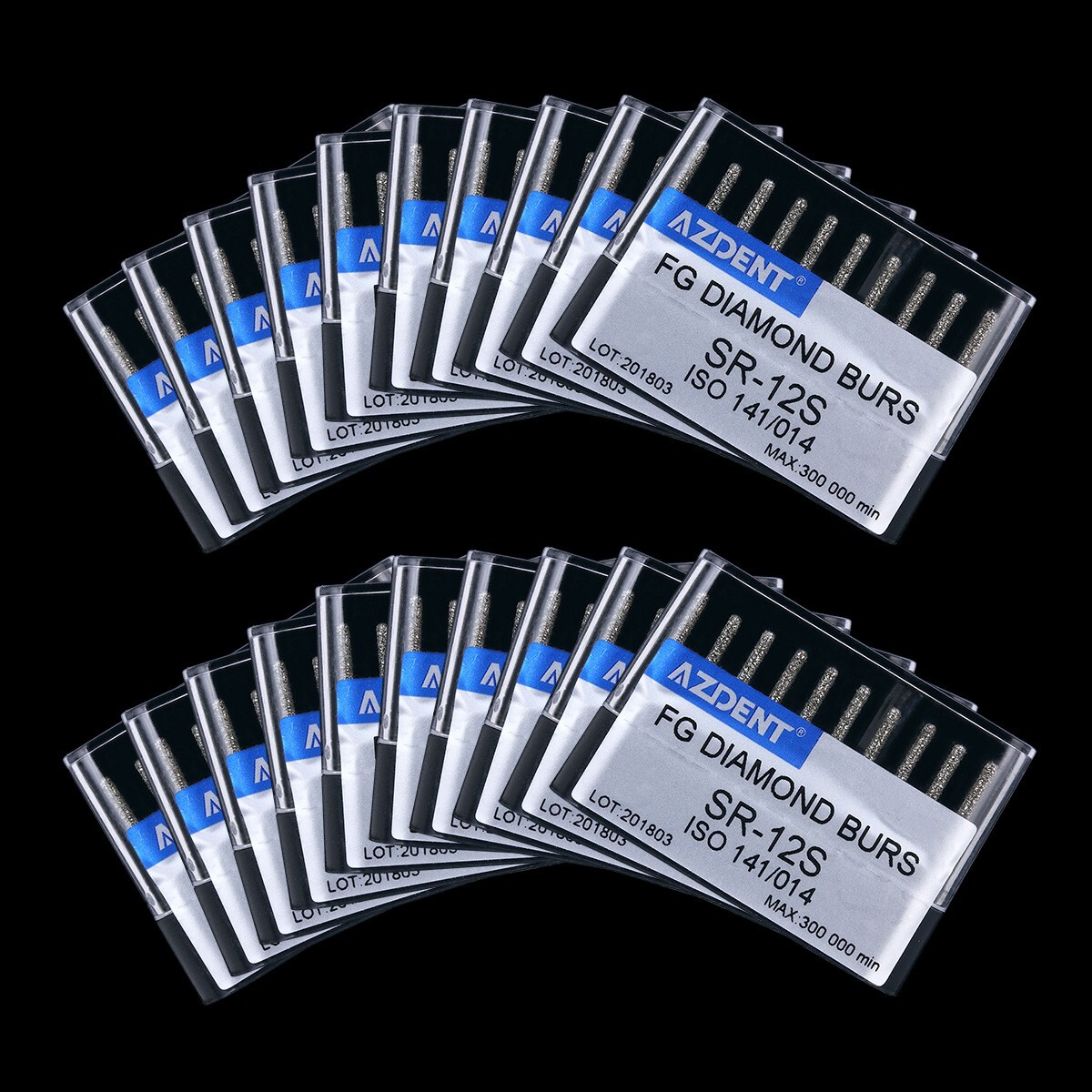 10X Diamond Bur High Speed Super Coarse Straight/Cylindrical Round Head SR-12S