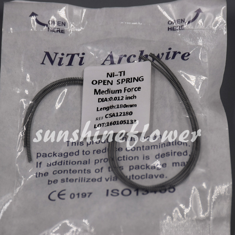 2 Pcs/Pack Dental Orthodontic Niti Open Coil Spring Medium Force 0.012*180mm