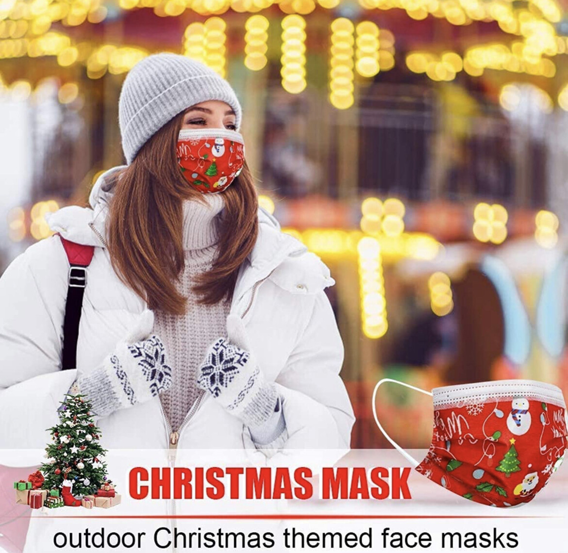 50 PCS Christmas Face Mask Mouth & Nose Protector Respirator Masks USA Seller