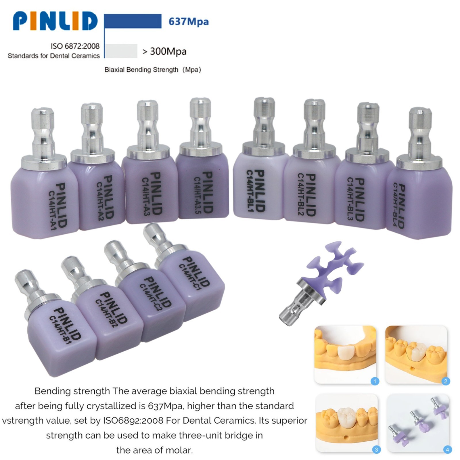 US C14 Dental HT/LT/MT Lithium disilicate ceramic block for Sirona CEREC/inLab