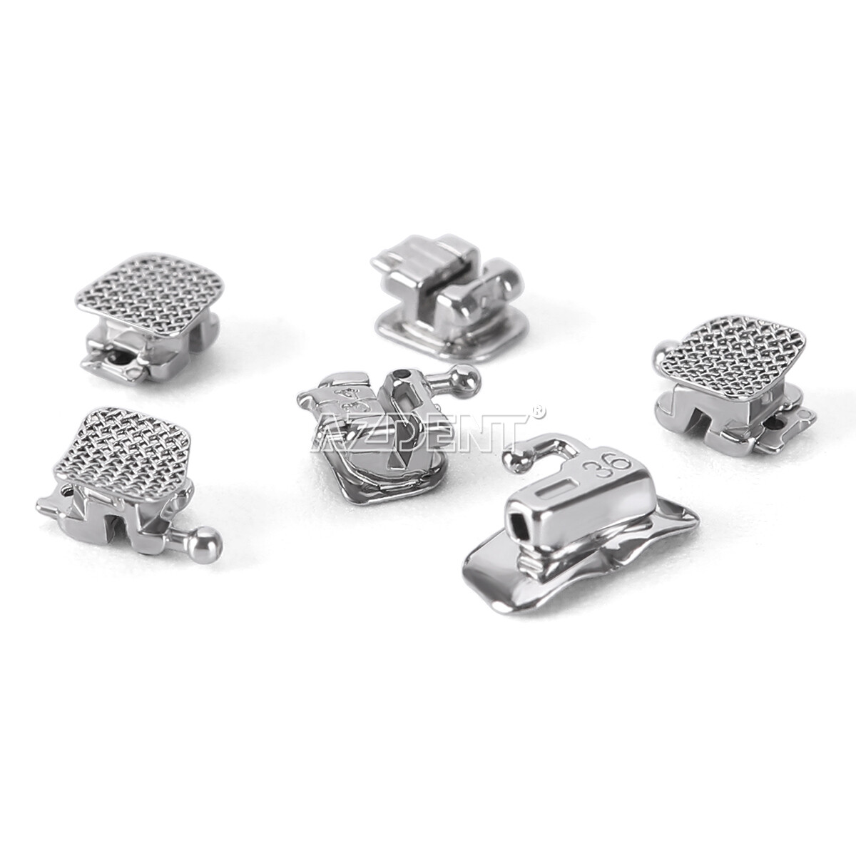 10XDental Orthodontic Self-Ligating Brackets Brace Metal Mini Roth.022 Hooks 345