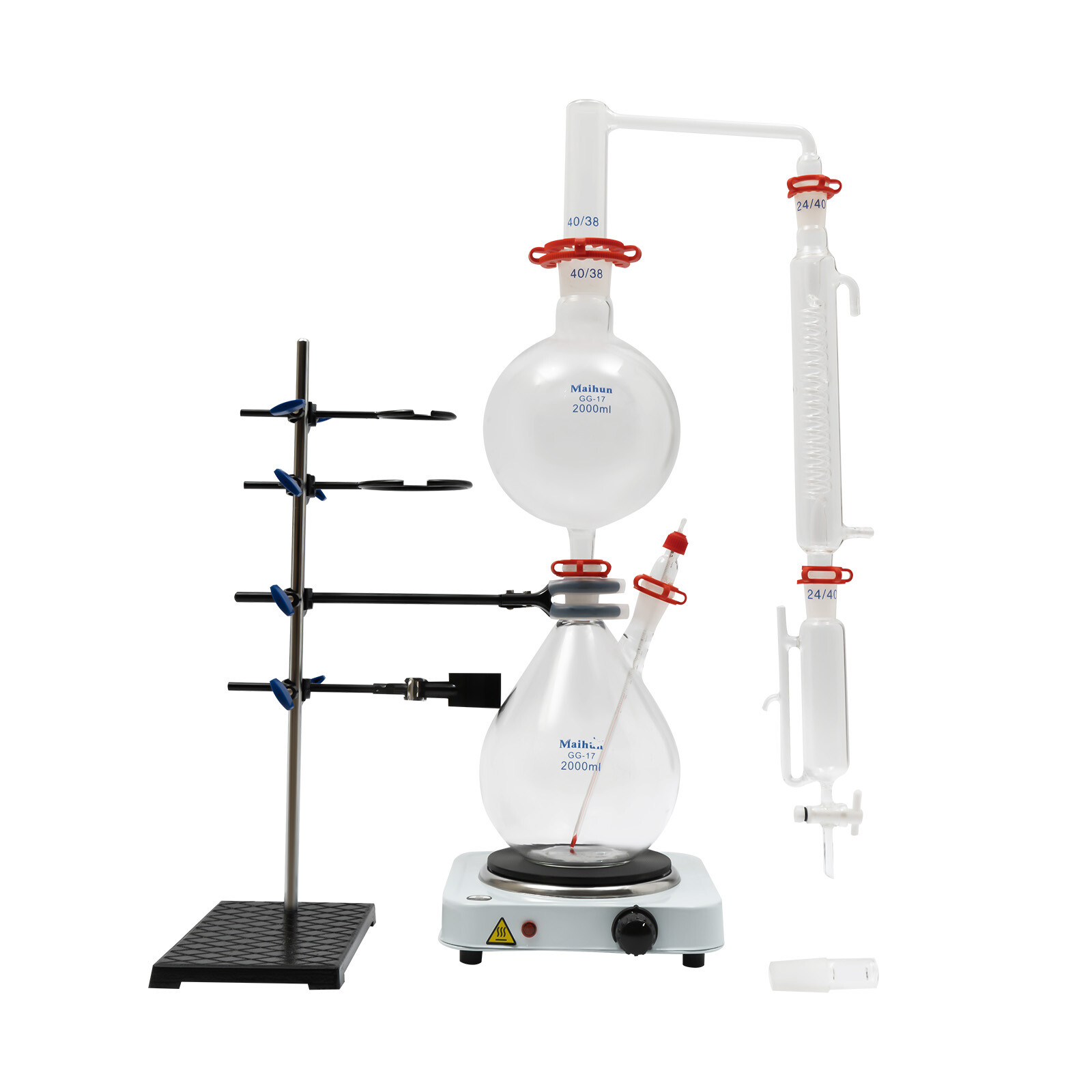 2000ml Essential Oil Steam Distillation Apparatus Kit Water Distiller Purifier