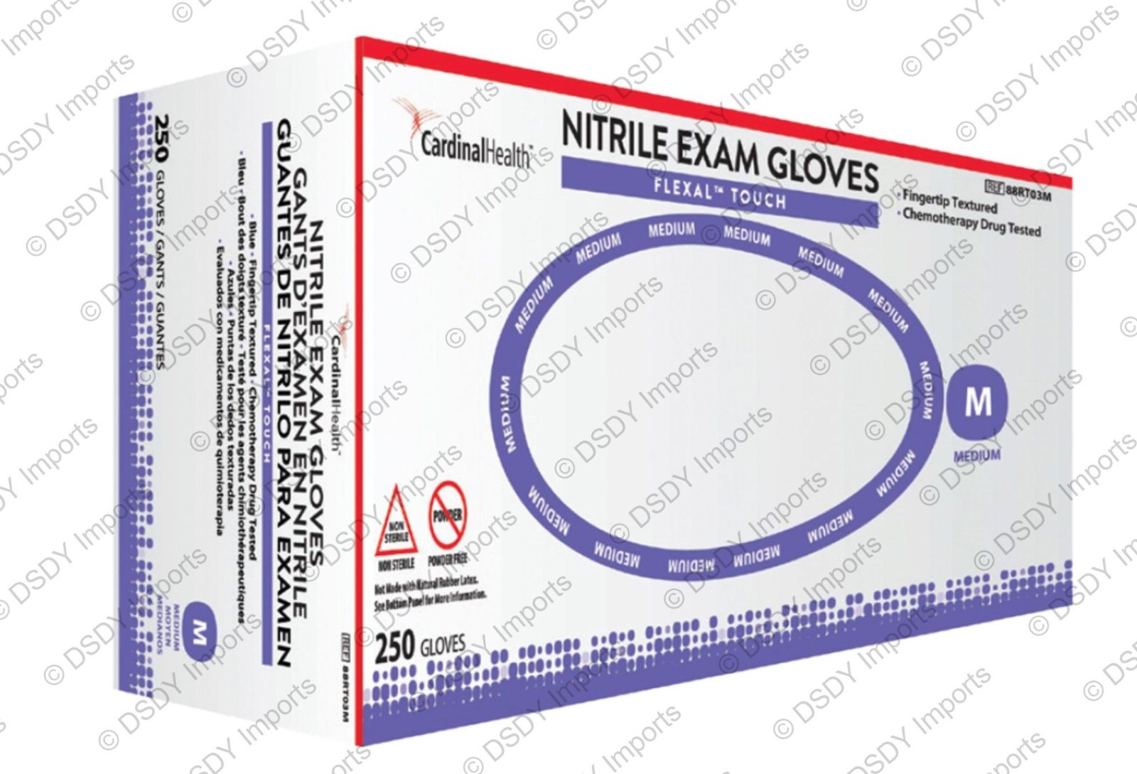 2500 MEDIUM HALYARD NITRILE STERLING SG EXAM GLOVES (1xCASE) powder & latex free