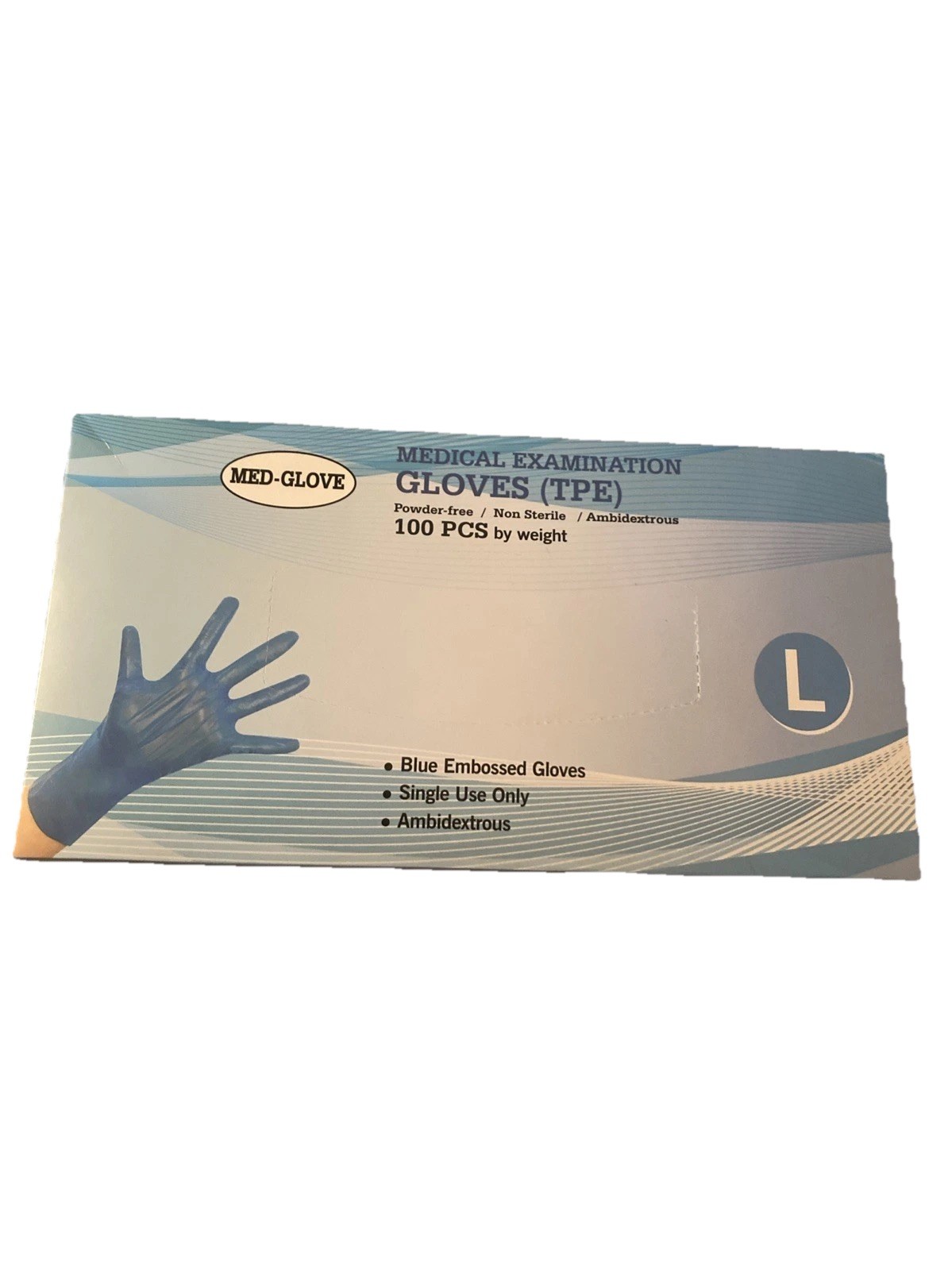 A Lot Of 5 Boxes (100 X5) Med Glove Medical Examination (TPA) Gloves Sz L (NEW)