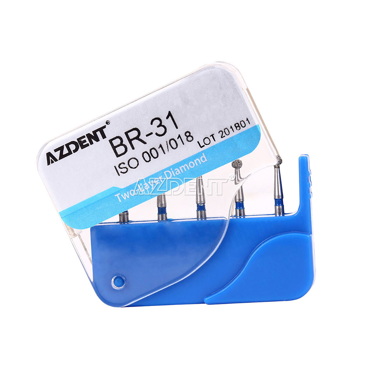 AZDENT Dental Two Layer Diamond Bur FG Ball Round BR-31 For High Speed Handpiece