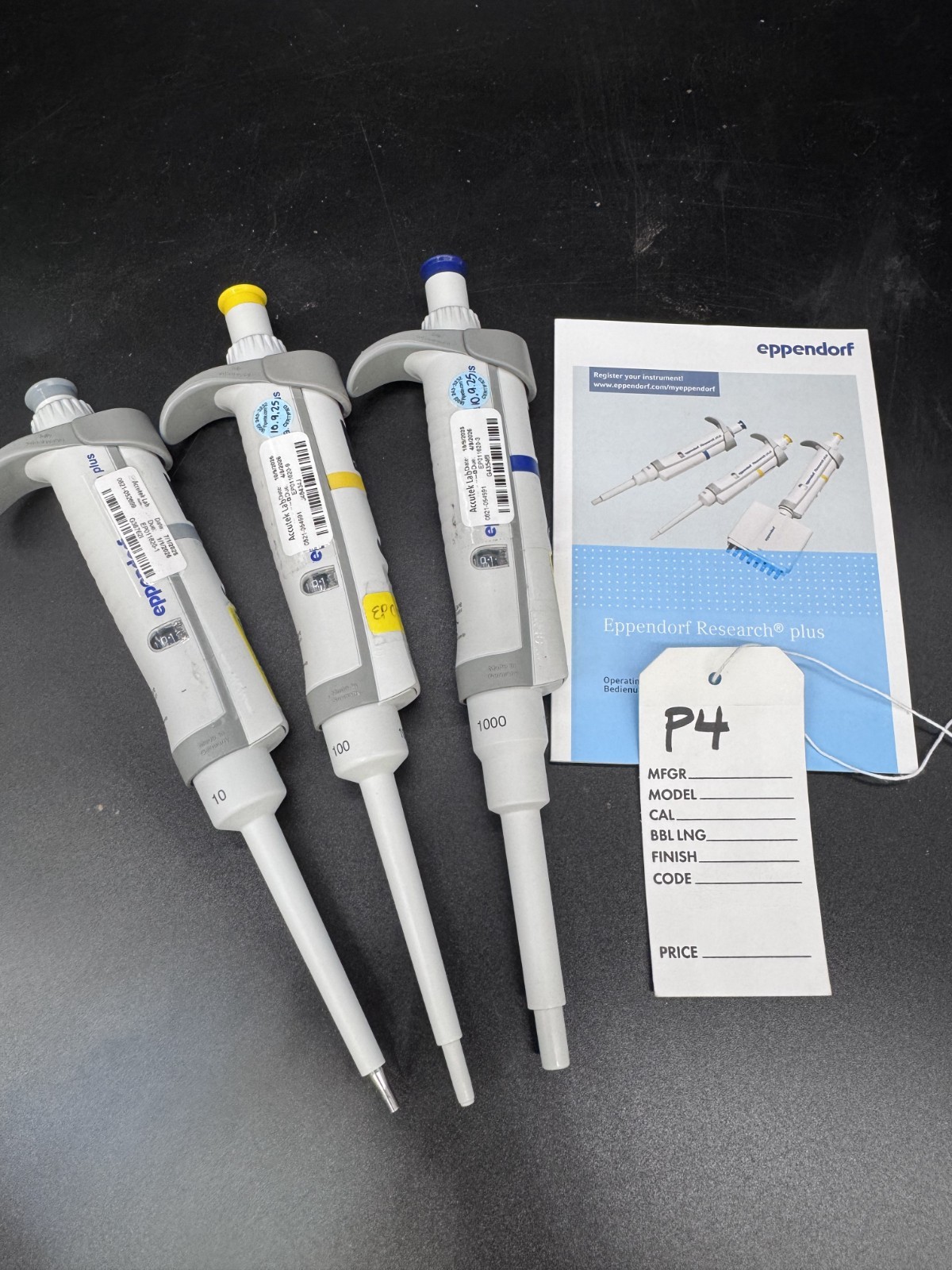 Set of 3 Eppendorf Research Plus Pipettes