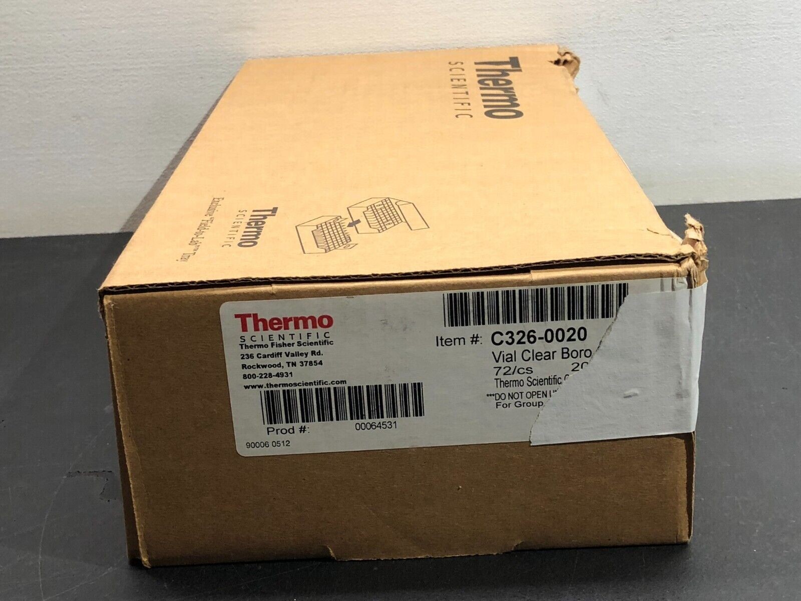 Thermo Scientific Item # C326-0020 20mL Vials clear Borosilicate Glass 69/Cs
