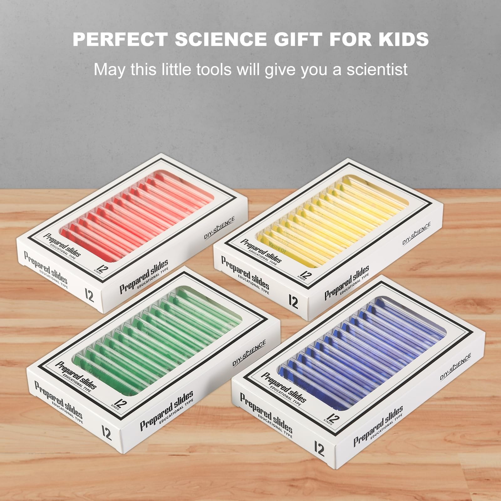 48 Prepared Microscope Slides Set of Animals Insects Plants Flowers, 48pcs