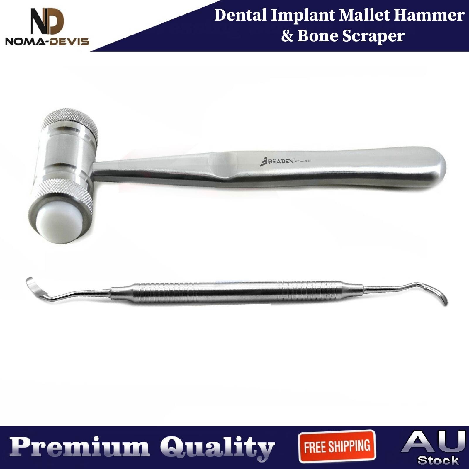 Surgical Dental Implant Bone Grafting Hammer Bone Scraper Dental Instruments Set