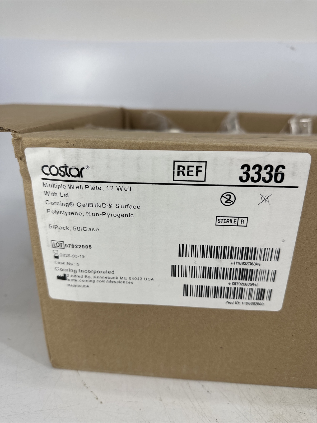 CASE OF 50 Corning Costar 3336 Multiple Well Plate 12 Well With Lid Sterile NEW