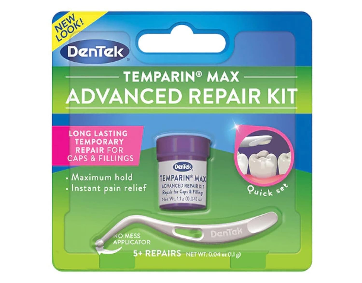 Temparin Max Lost Filling & Loose Cap Repair Kit 2-Pack, Gel, Dentist-Quality