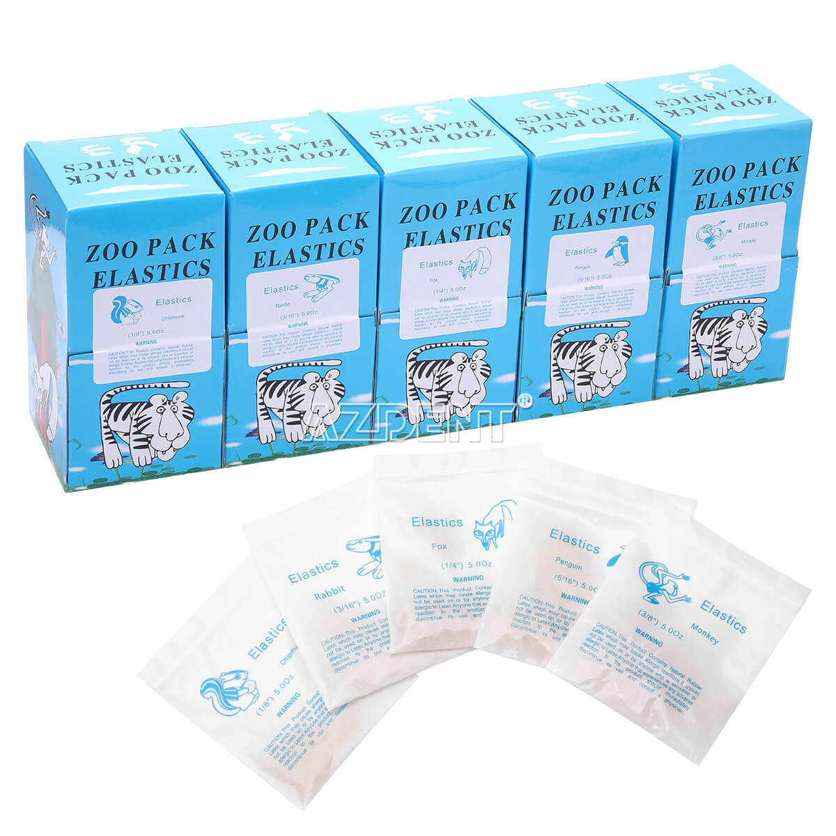 5000pcs/Box Dental Orthodontic Zoo Pack Elastics latex Rubber Bands High-quality