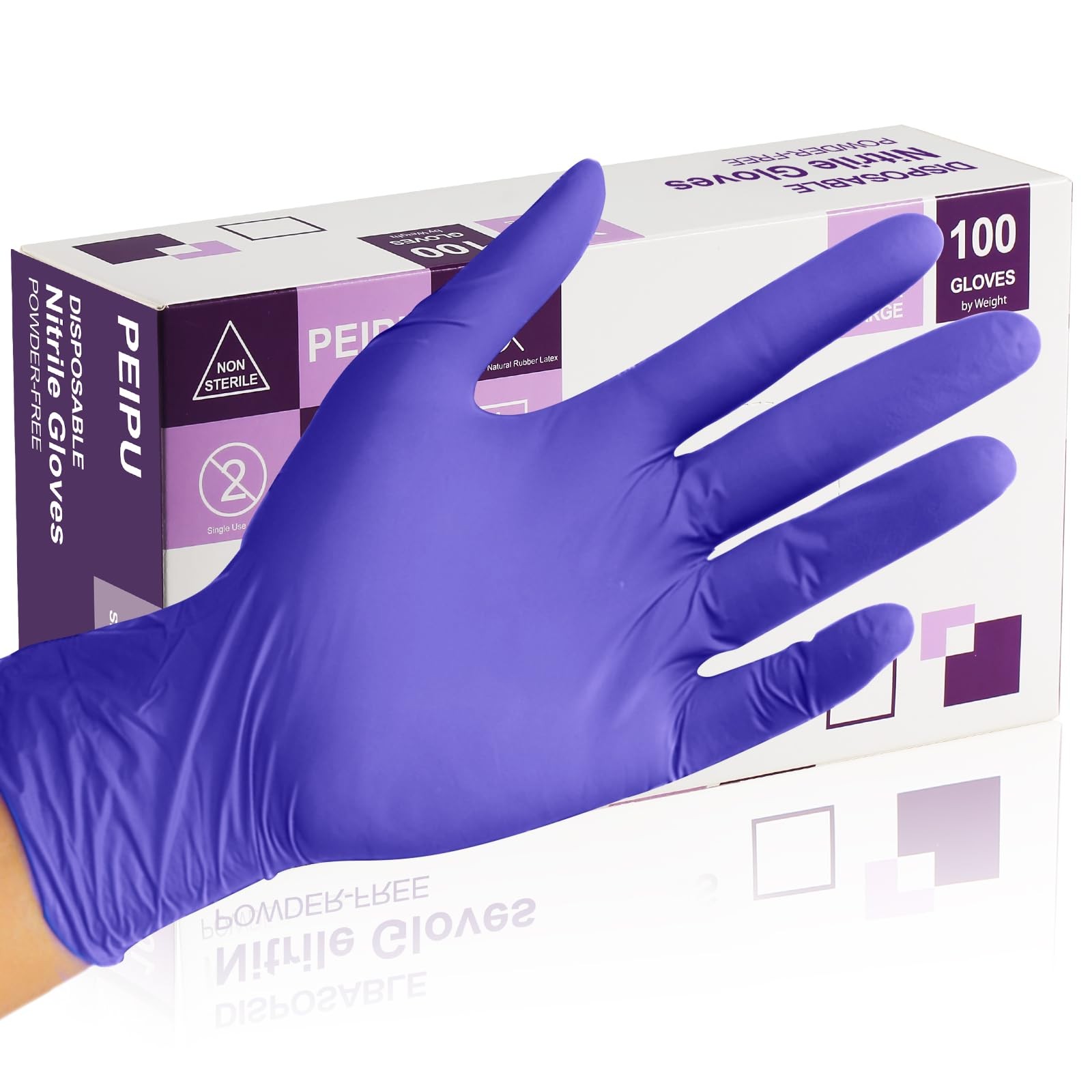 PElPU Nitrile Gloves,Disposable cleaning,(Small, 100-Count) Powder Free, Late…