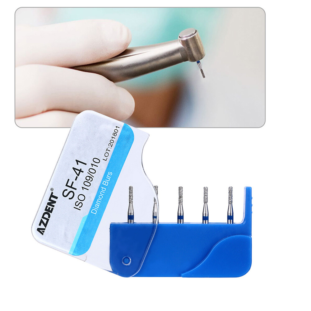 100Pcs AZDENT Dental Diamond Burs High Speed Handpiece FG 1.6MM Friction Grip