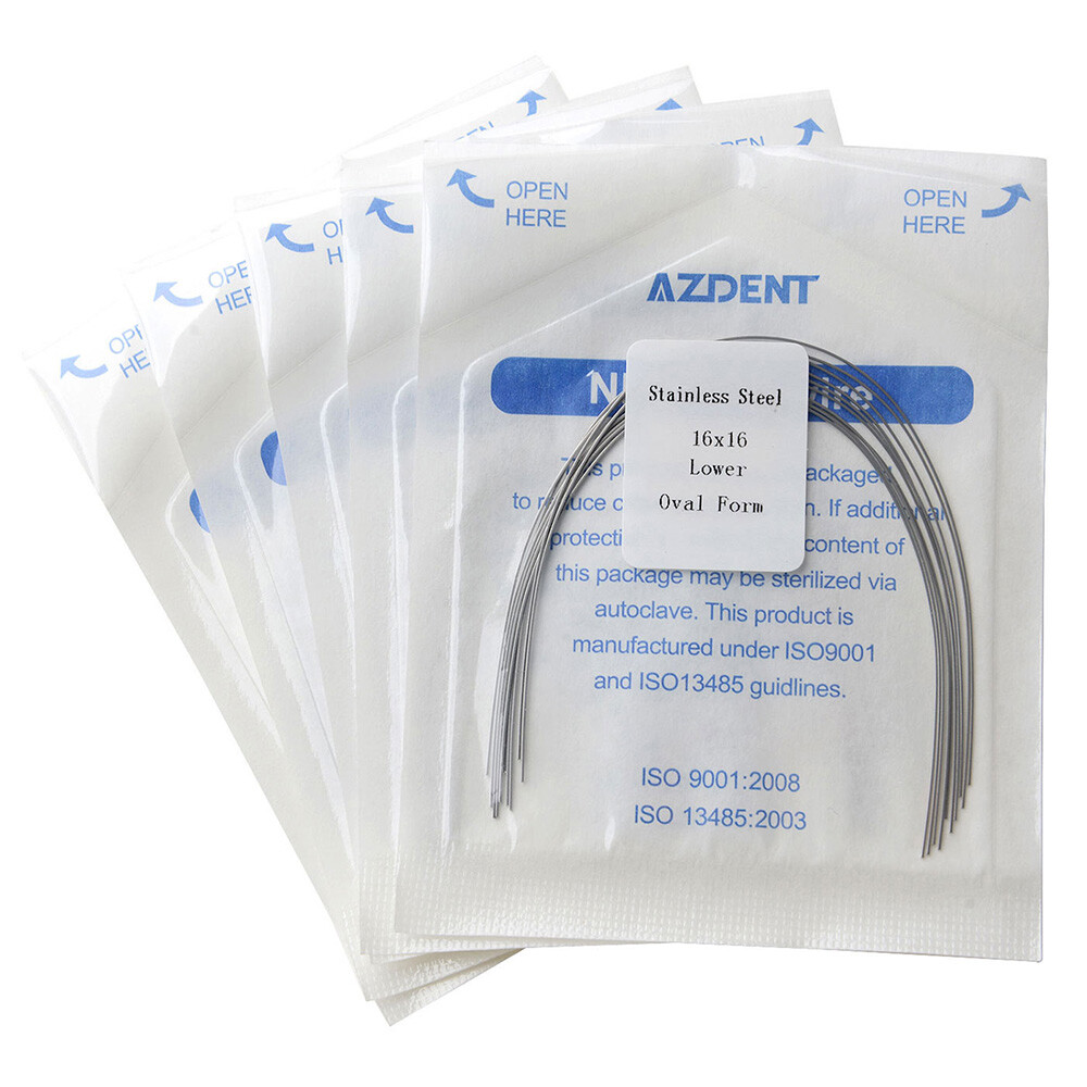 AZDENT Dental Orthodontic Stainless Steel Arch Wire Rectangular 10pcs/pack