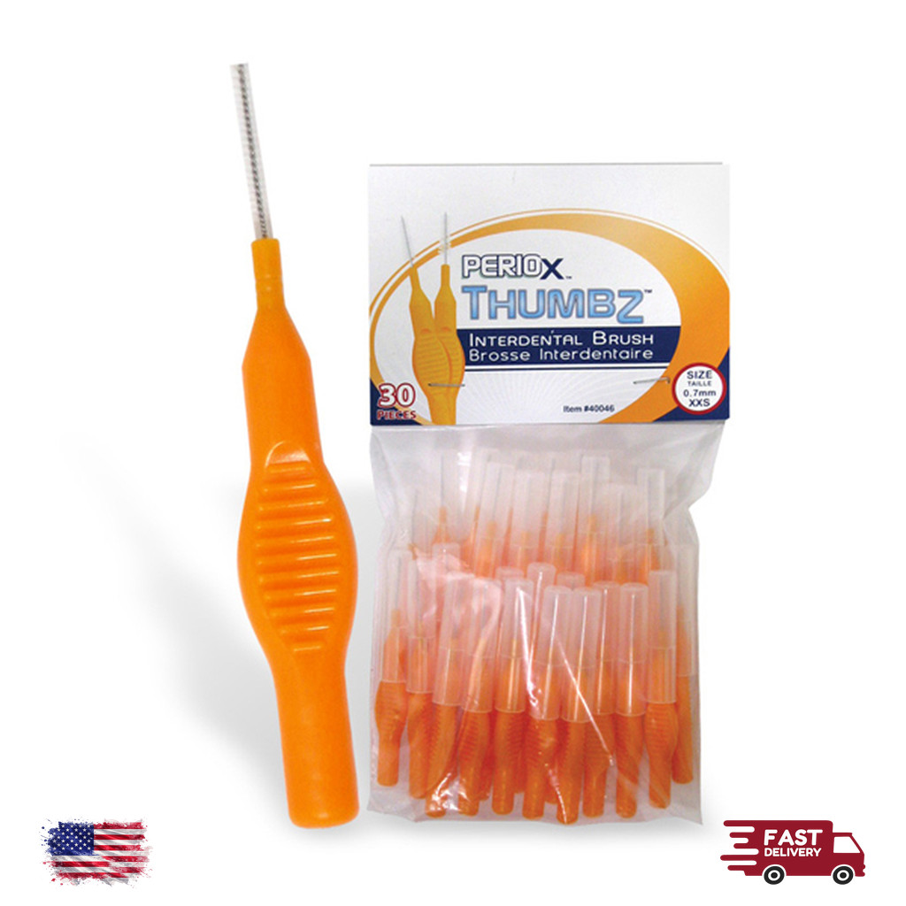 Interdental Brushes 0.7mm Extra Extra Small Straight 30 ct Resealable Bag Dental