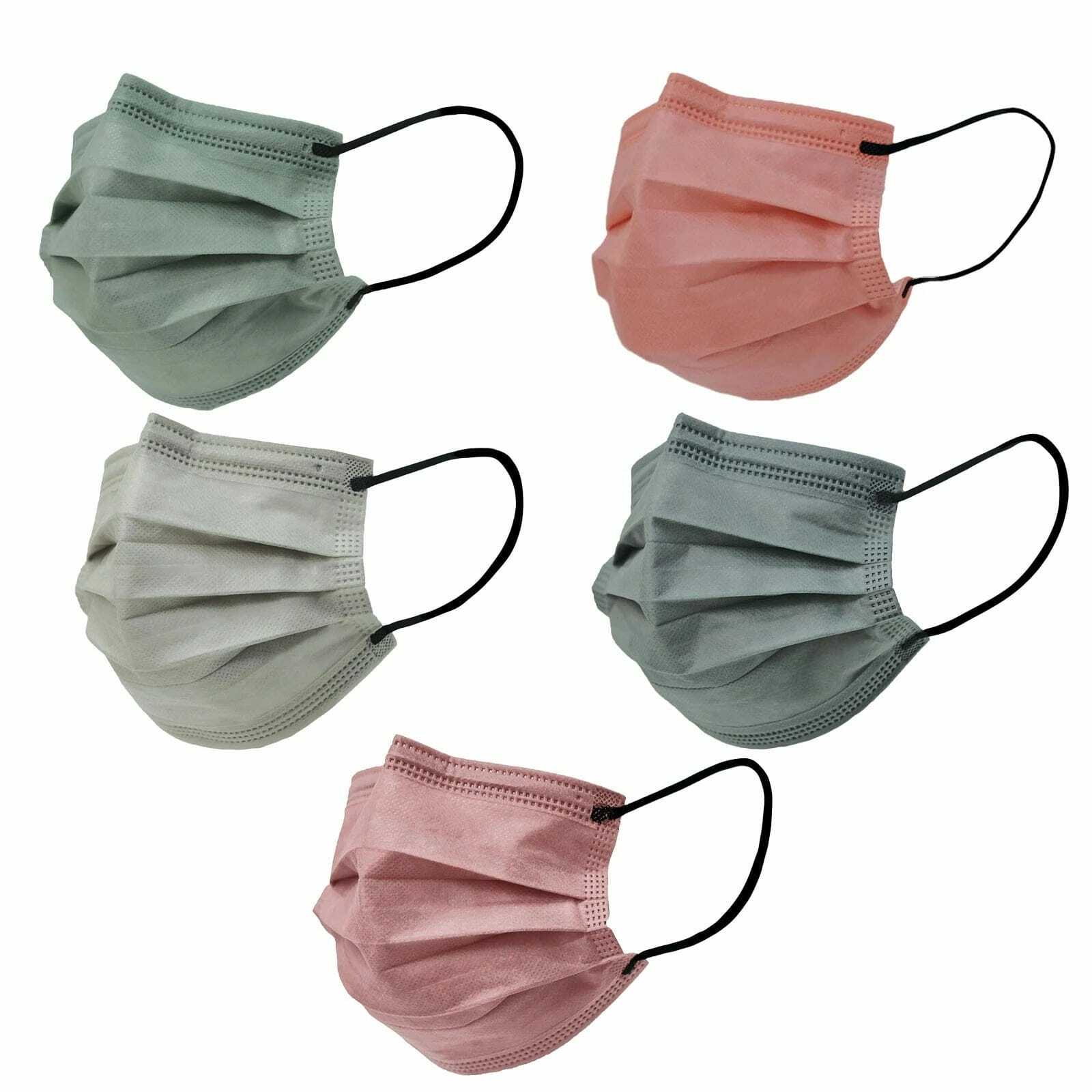50 Assorted 3 Layer Breathable Disposable Face Masks Protective Covers