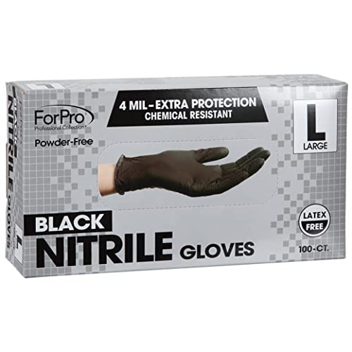 100 Pack X Large Black Nitrile Gloves Disposable Food Safe 4 Mil Chemical Res…