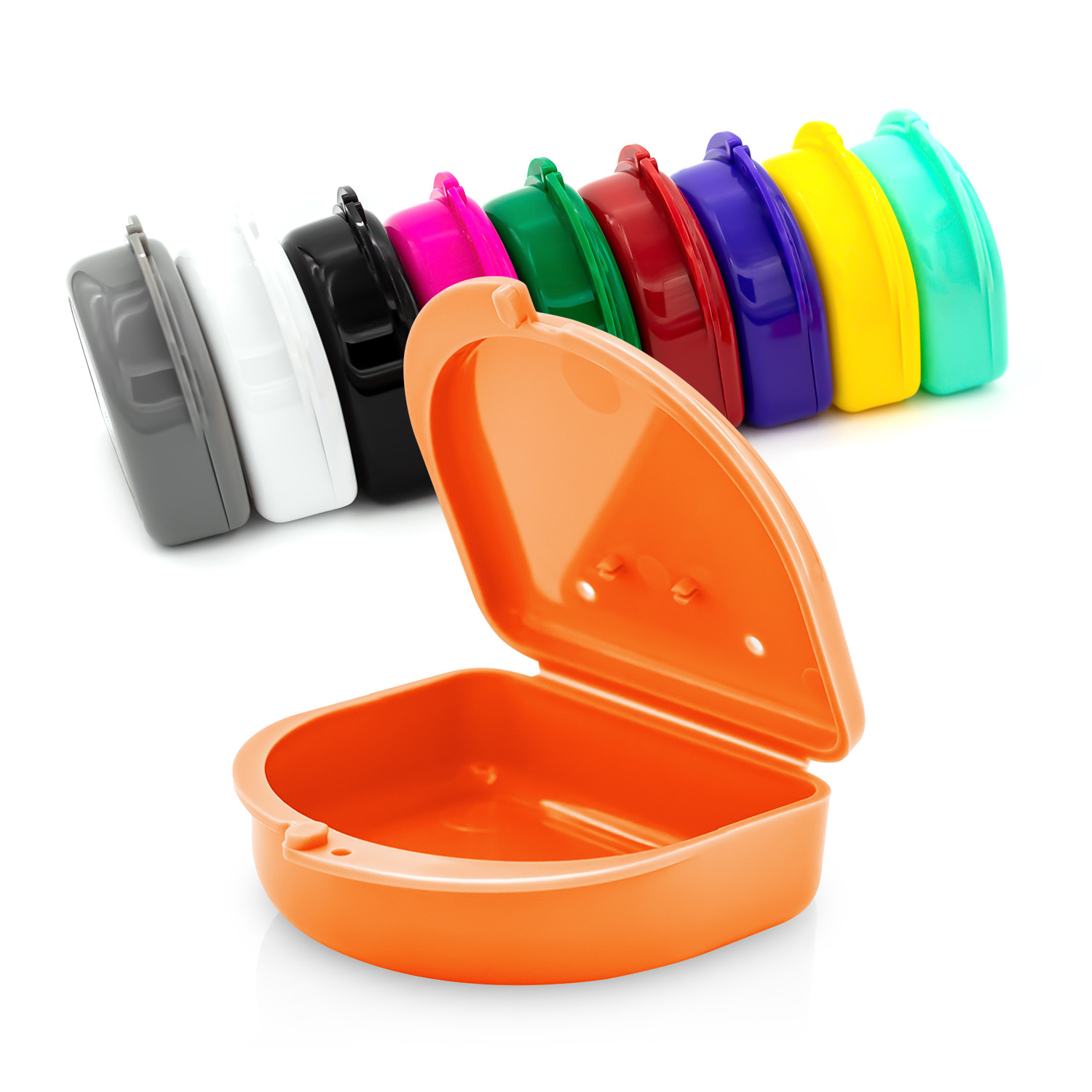 Dental Retainer Denture Storage Case Box Mouthguard Container Assorted 10PK