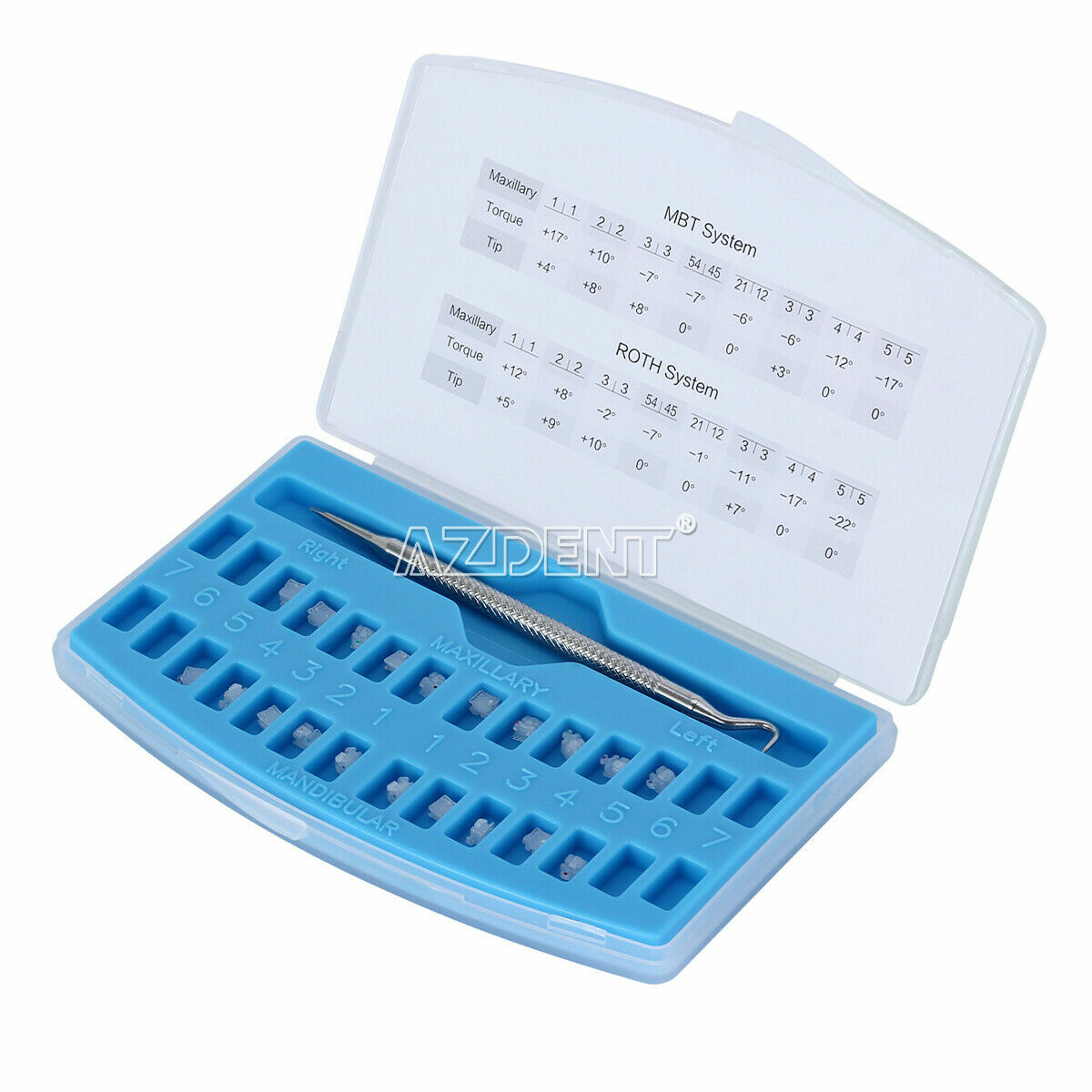 Dental Orthodontic Self Ligating Brackets Braces Roth / MBT 022 Hook 345 AZDENT