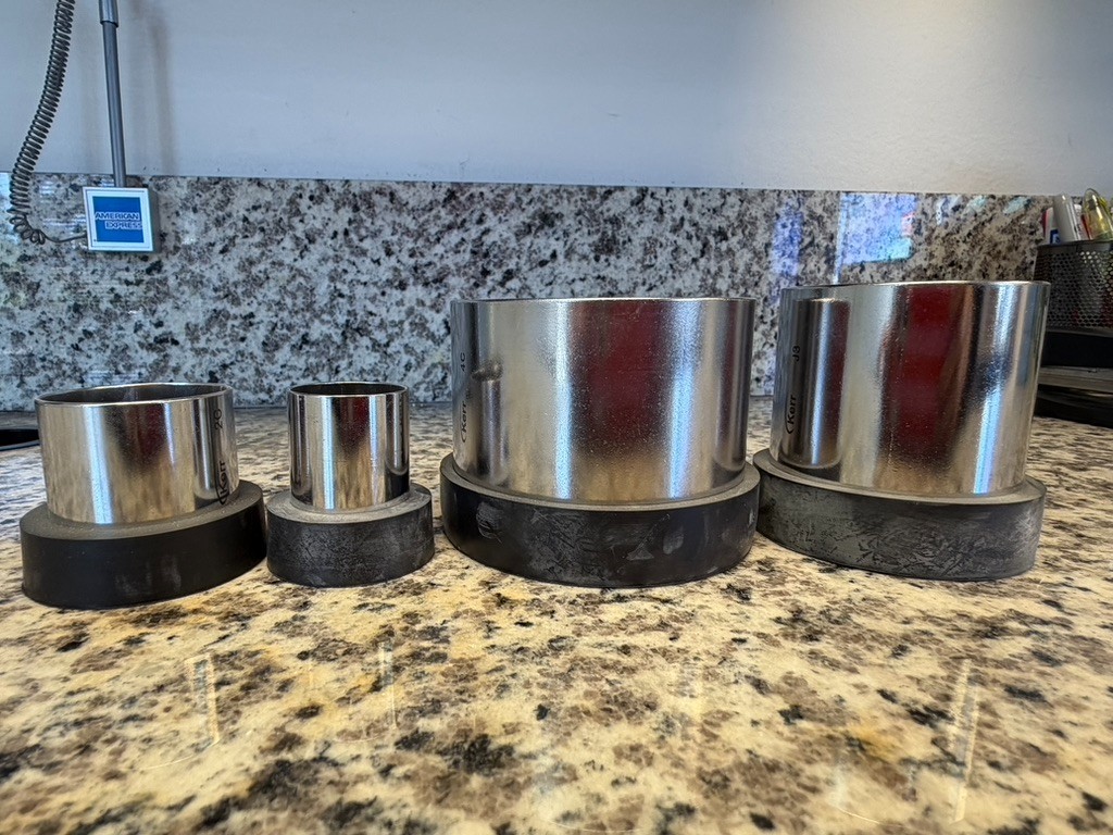 USED Kerr™ Stainless Steel Rings Dental casting rings With Sprue Base