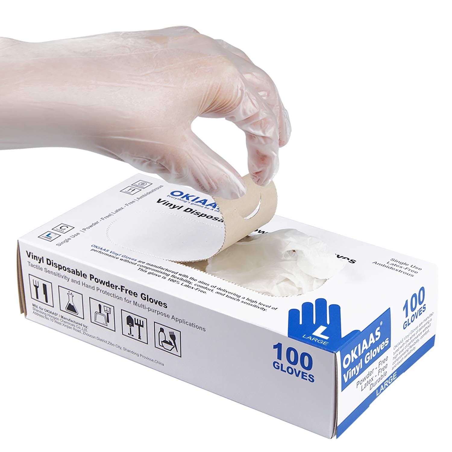 Disposable Gloves M, Food Safe | Latex-Free and Powder-Free Clear Vinyl Glove…