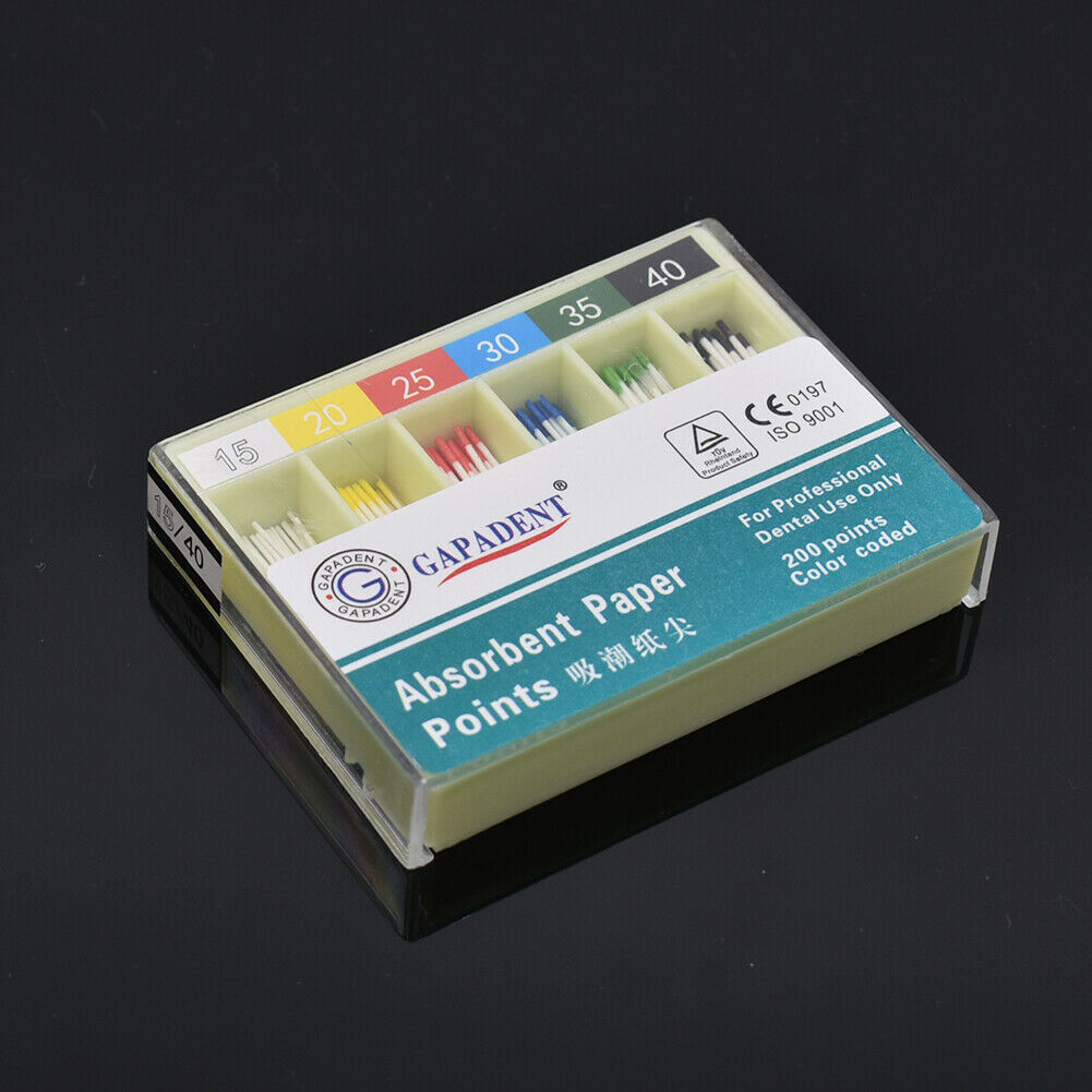 200Pc/Box Dental Endodontics Absorbent Paper Points Root Cotton Fiber Tip 7 size