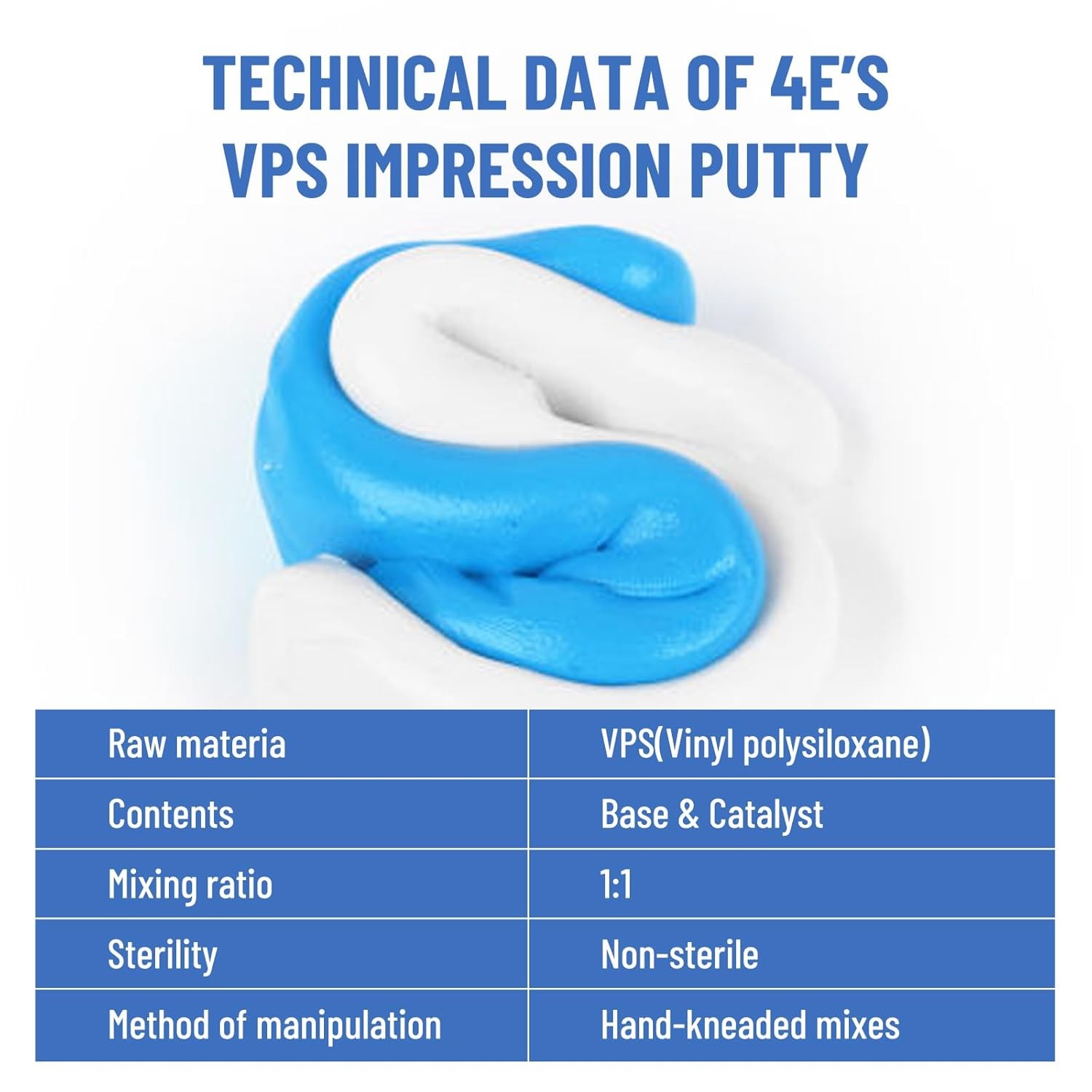 Dental Putty Fast Set PVS VPS Dental Impression Material 400g Base&400g Catalyst