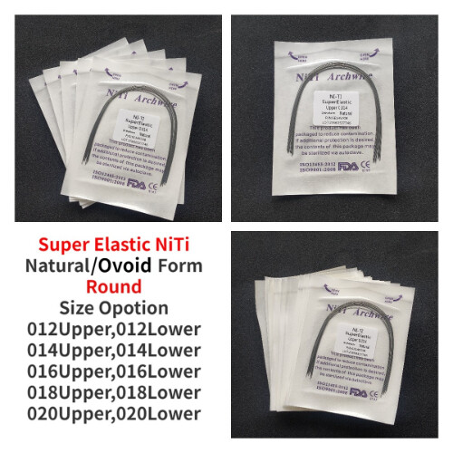 50Packs Dental Orthodontic Super Elastic NITI Arch Wire Round Oval Ovoid/Natural