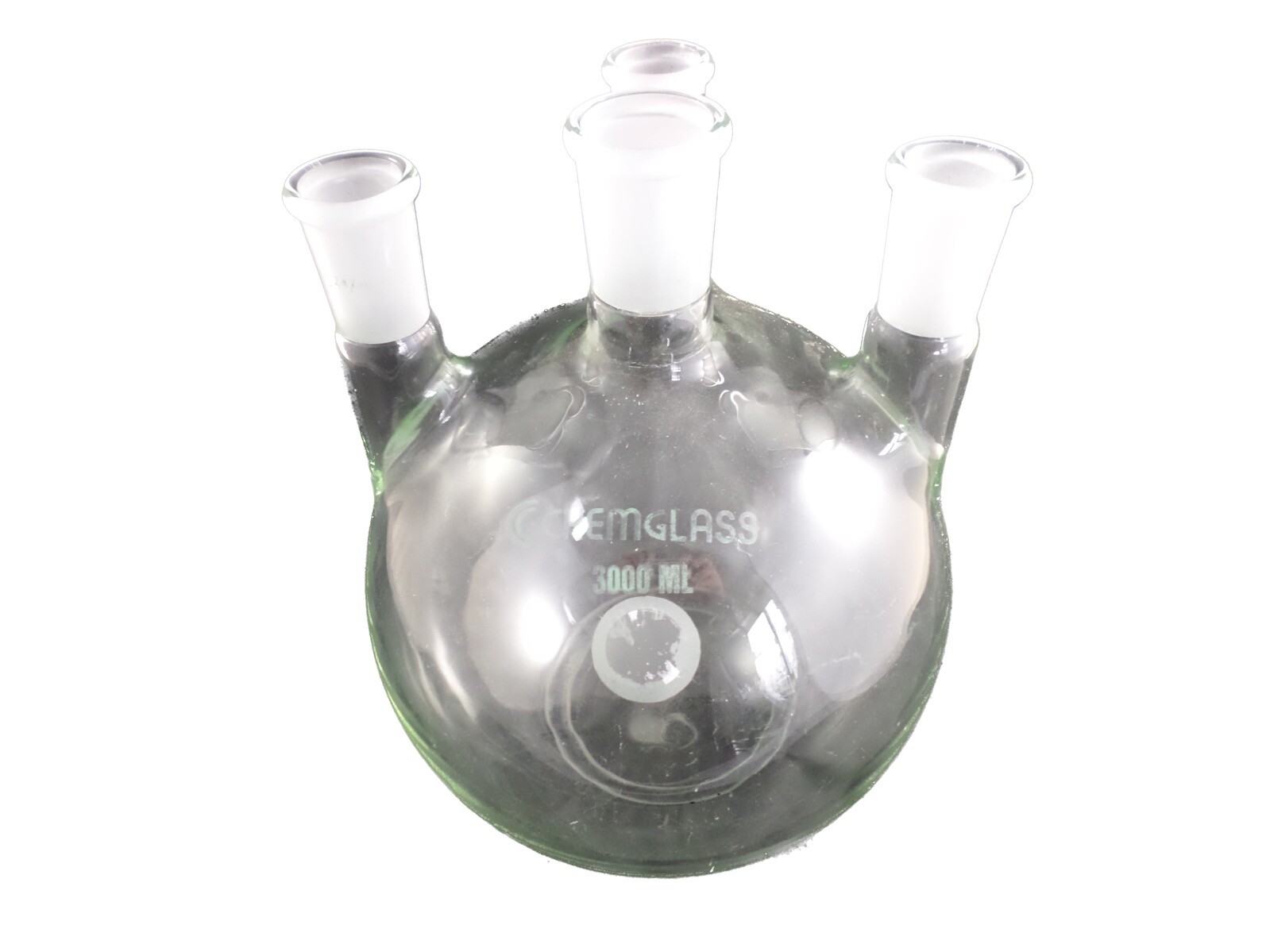 CHEMGLASS 3000mL 4-Neck Heavy Wall Round Bottom Flask 29/42CN 24/40SN CG-1530-10