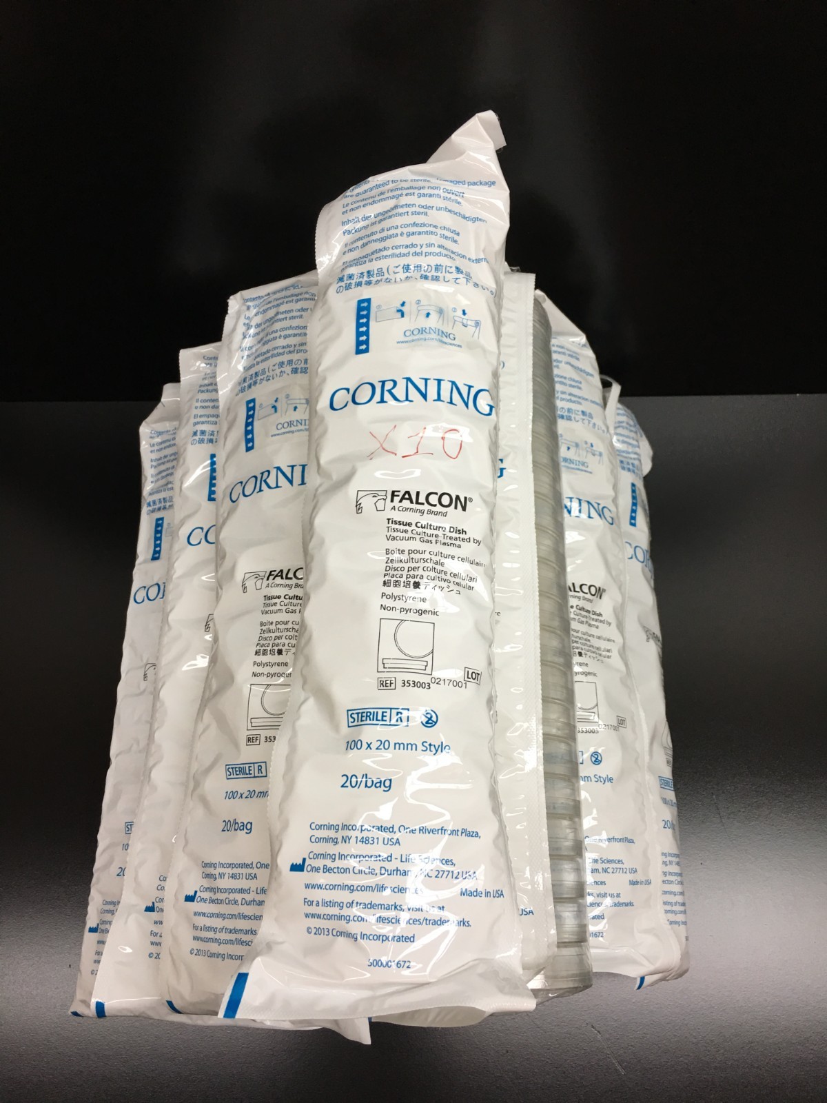 Corning Falcon REF 353003 Cell Culture Dish TC-Treated 100 x 20mm Lot 10 PKS