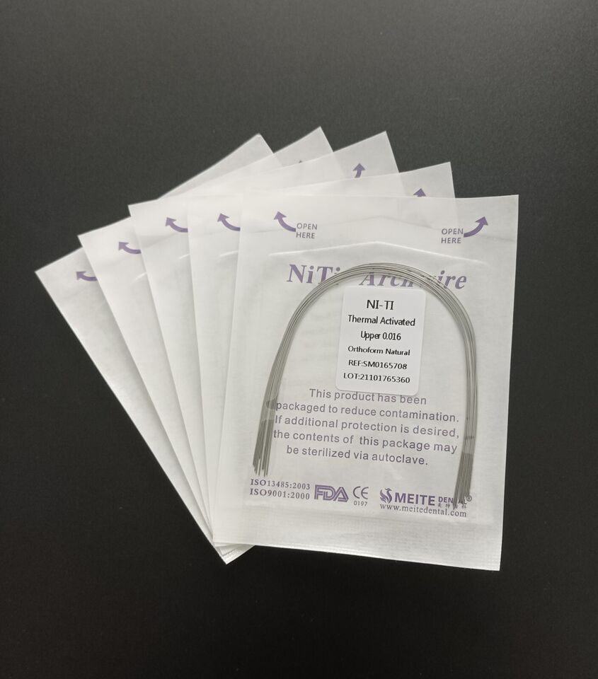 Dental Orthodontic Arcos Thermal Activated Niti Round Arch Wires Natural Form