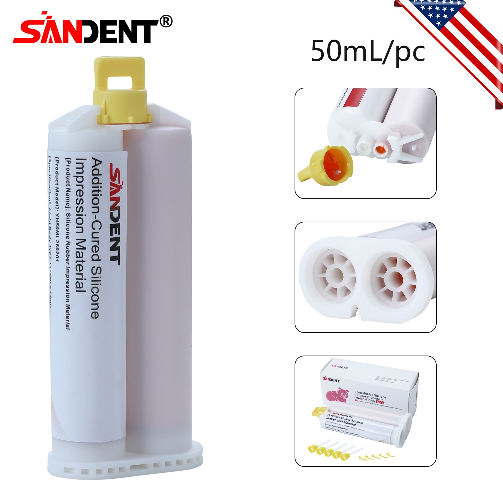 Dental VPS Light Body Type-3 Impression Material, Regular Set, 50mL Cartridges