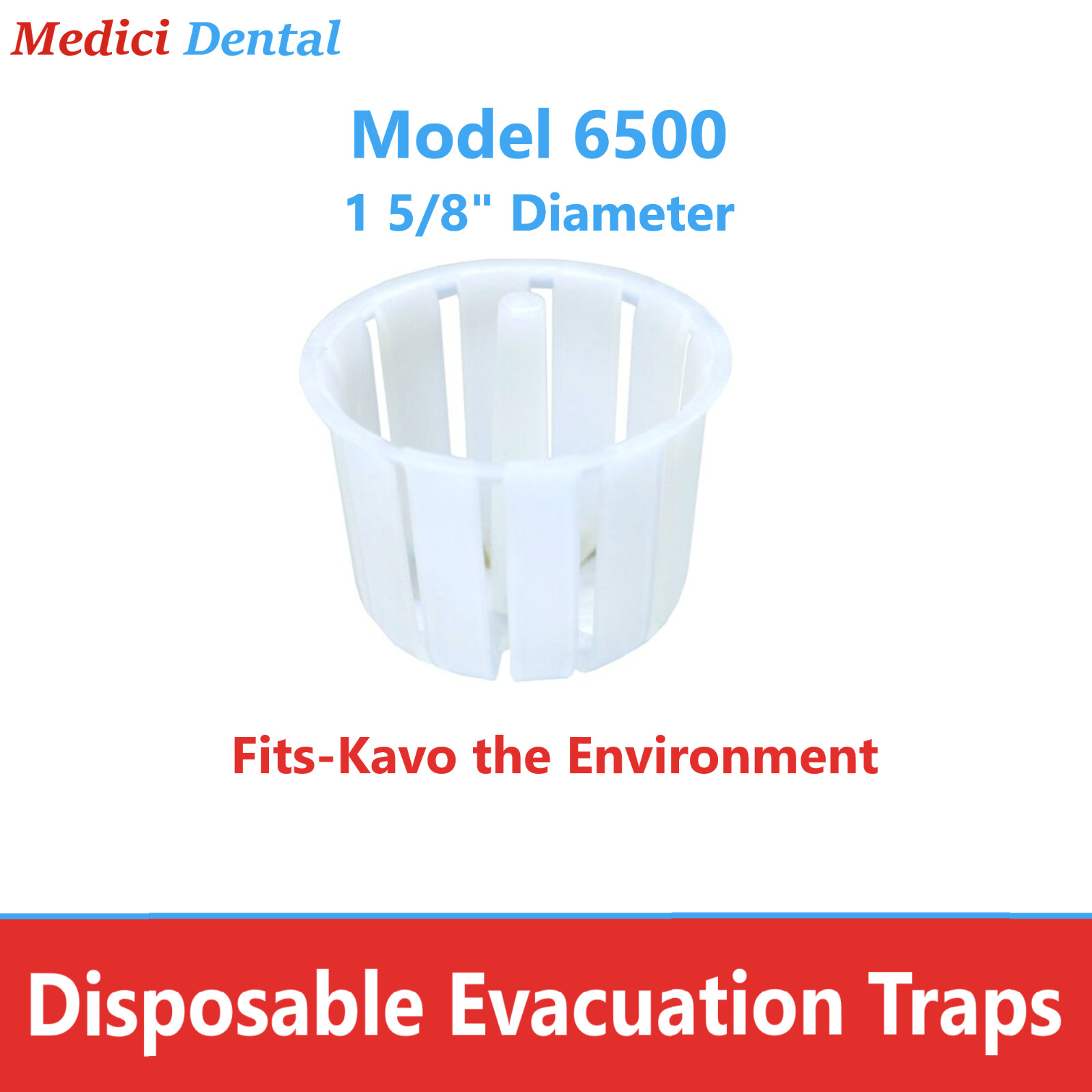 Dental Evacuation Traps 6500 Dia. Universal, Fits Kavo the environment 10/144Bx