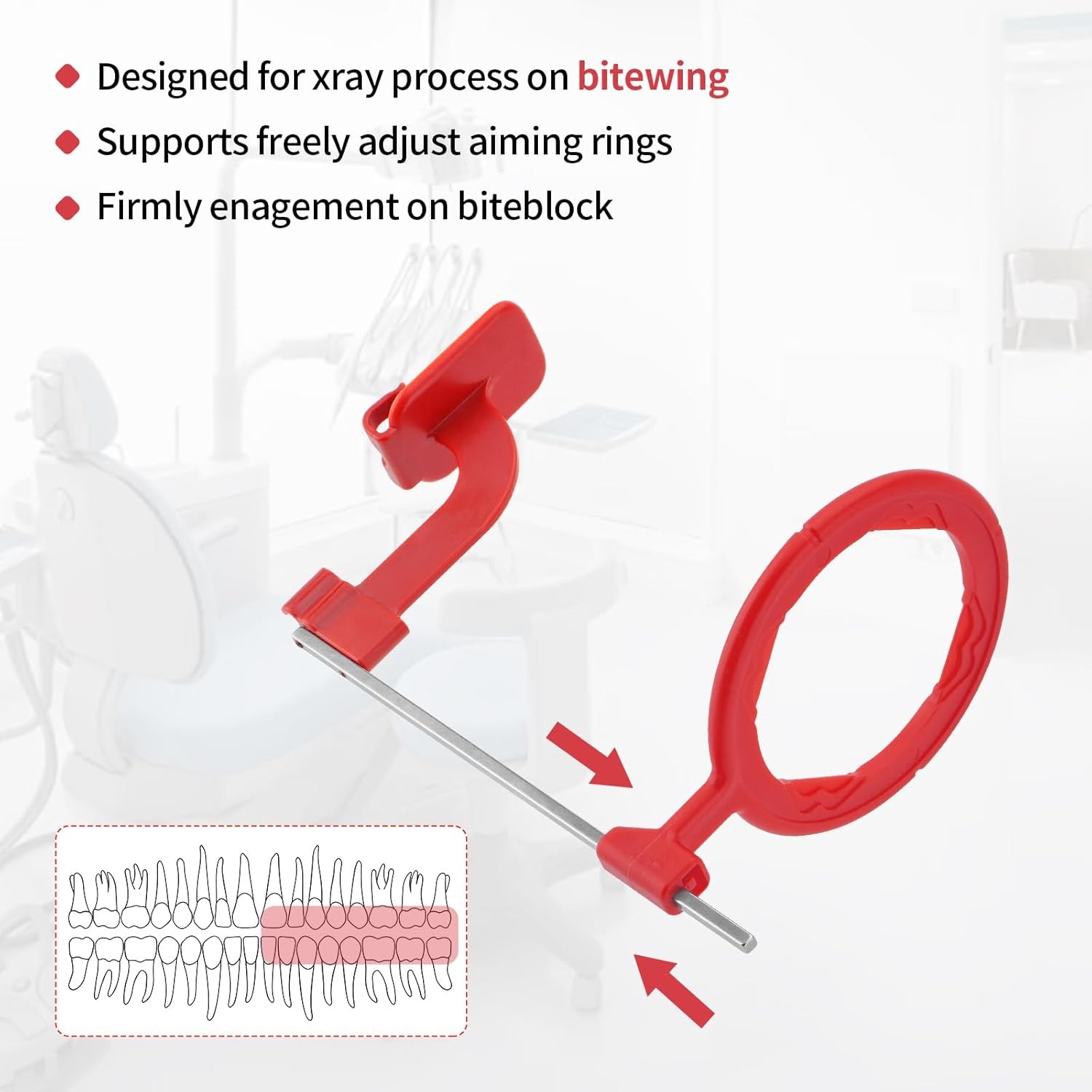 5Packs Dental X-Ray Sensor Holder Bitewing Arm Dental Aiming Ring Autoclavable