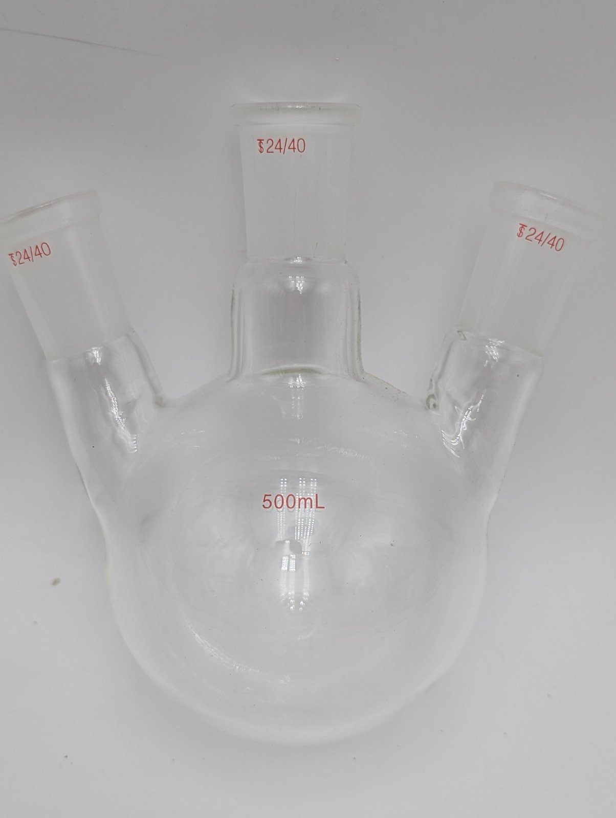 Laboratory Glass 500ml 3 Angle Neck Round Bottom Boiling Flask~24/40 Joint