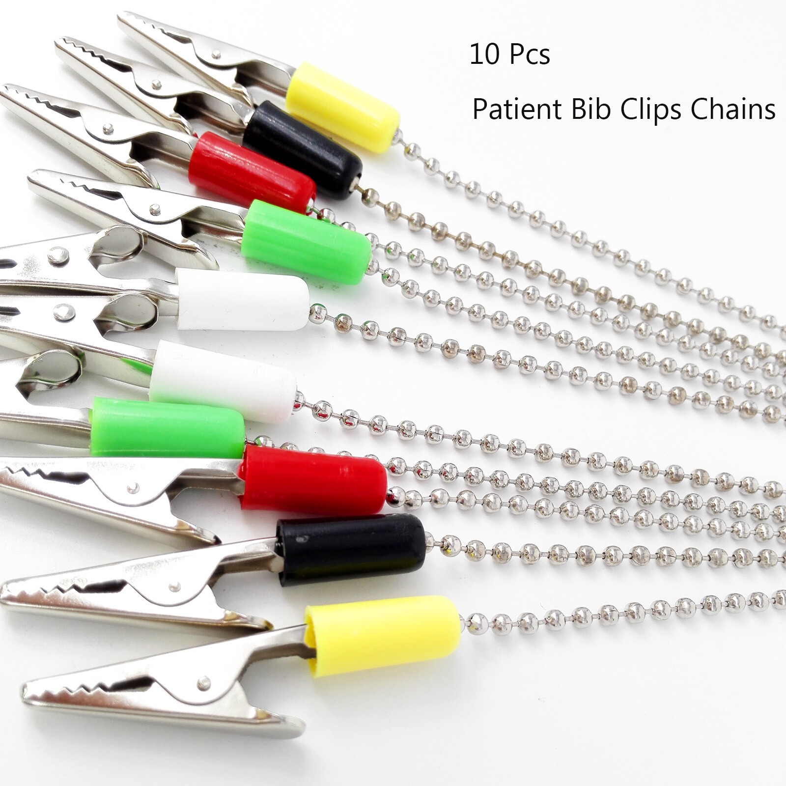 10 Pack Patient Bib Clips Chains Napkin Holder Assorted Dental Tattoo Medical