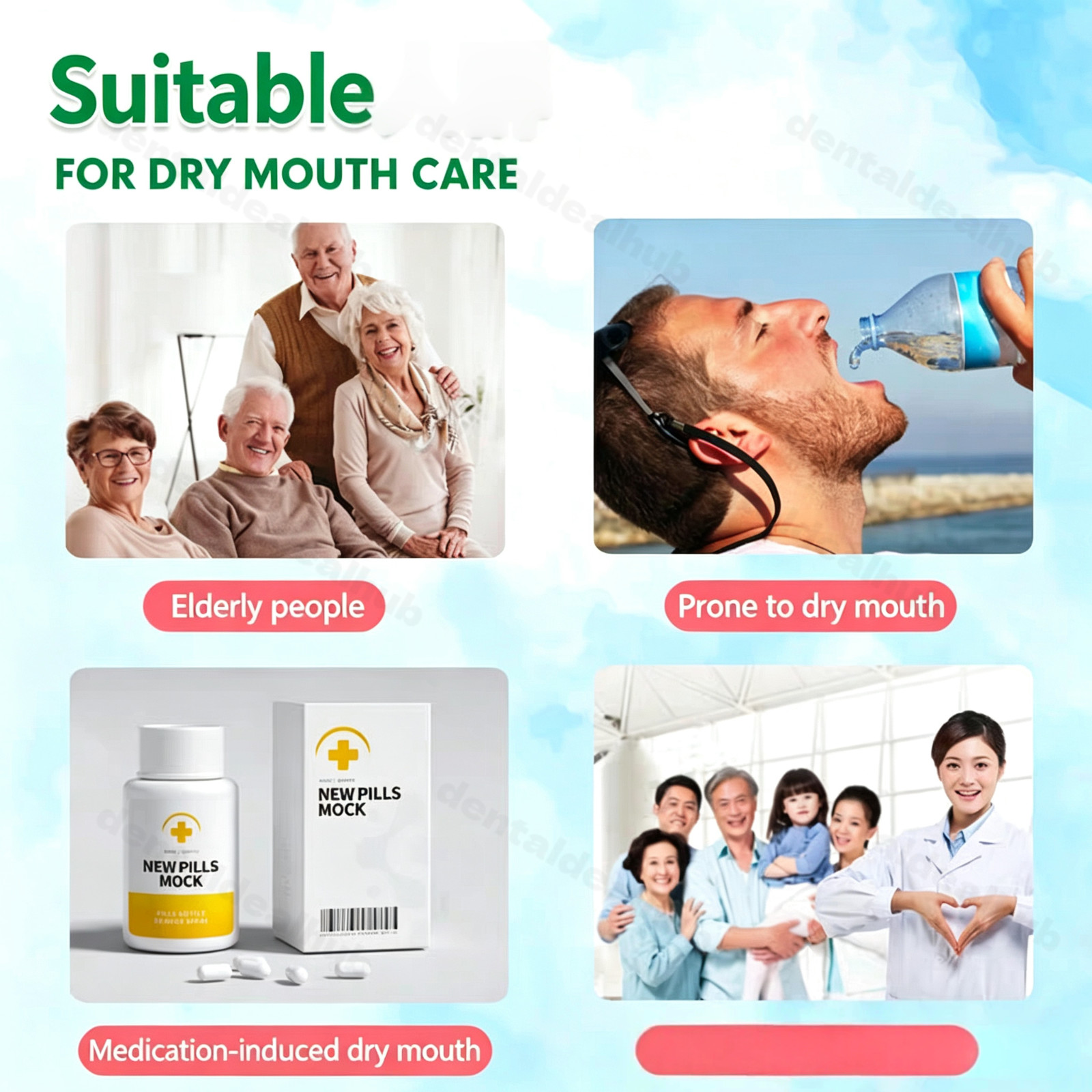 GC Dry Mouth Gel 40g 5 Flavors Dry Mouth Relief Sugar Free Moisturizing