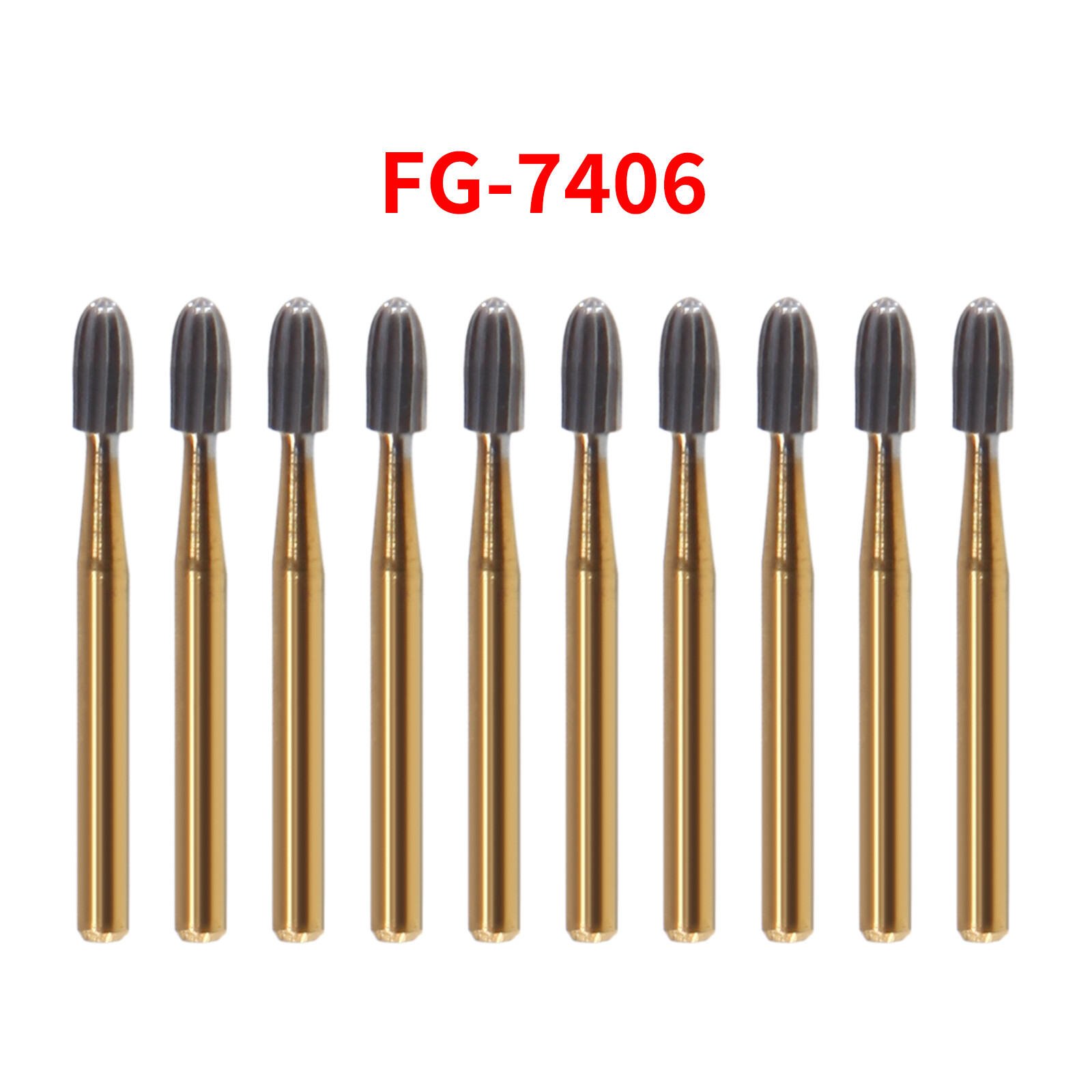 SANDENT Dental Trimming & Finishing Gold Burs Carbide Burs FG 7406