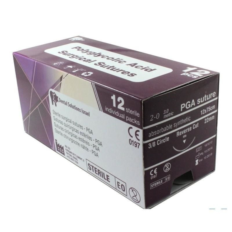 1x DSI Dental PGA Braided Synthetic Polyglycolic Acid Suture 75cm / 30″