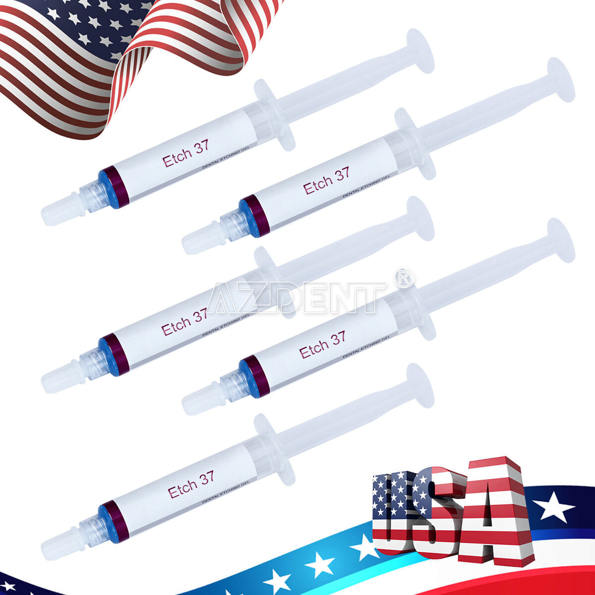 1-100X Dental Acid Etch Etching Gel 37% 5ml/syringe
