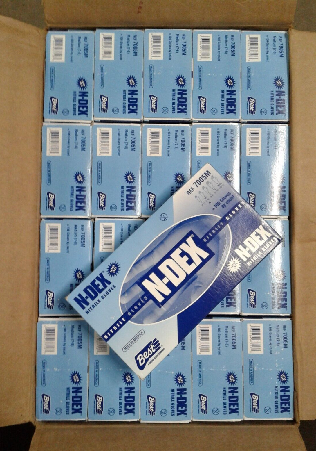 SHOWA N-Dex 7005M Nitrile Gloves – Medium – 20 Boxes/2000 Gloves Total – Sealed
